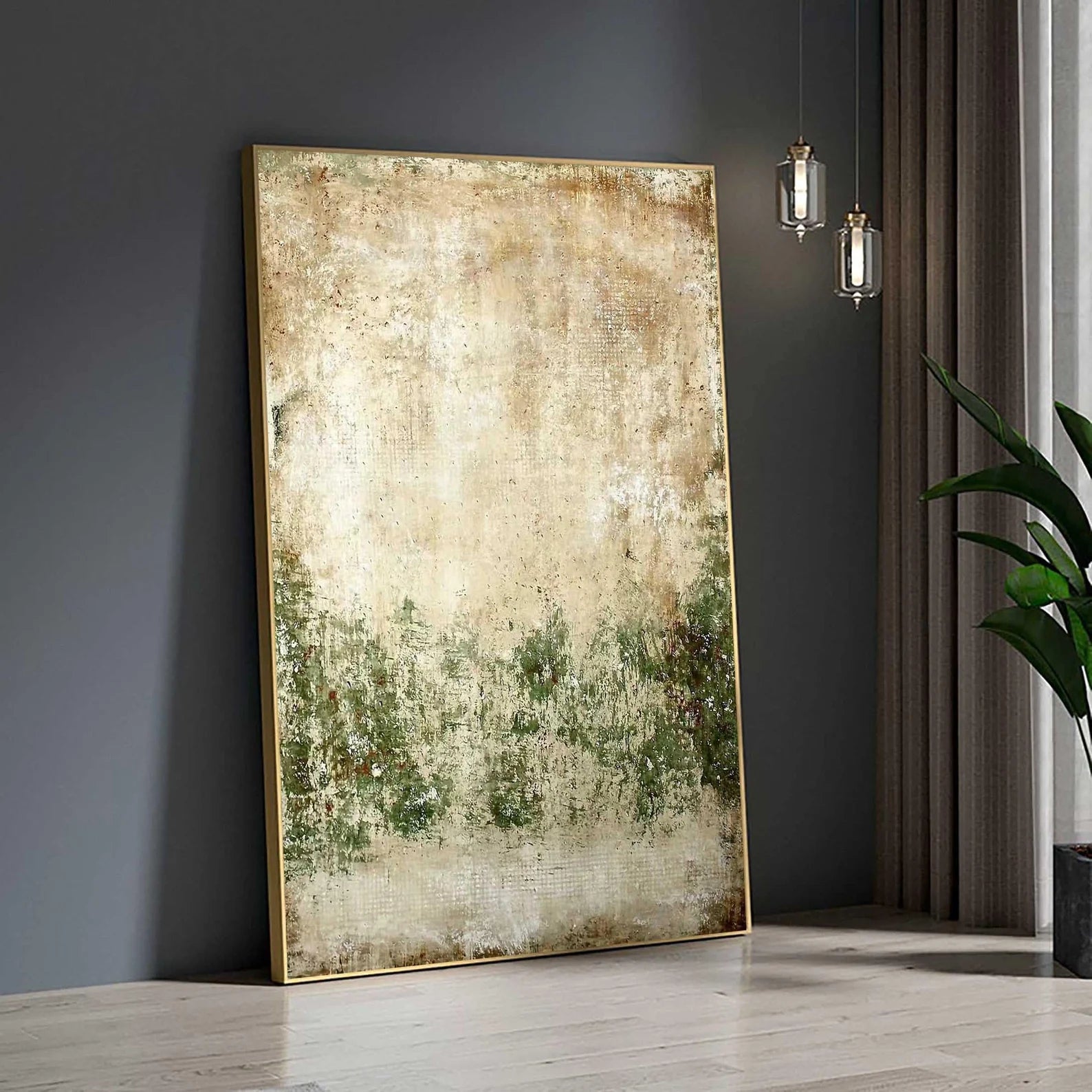 Textured Vintage Serenity | Beige Green