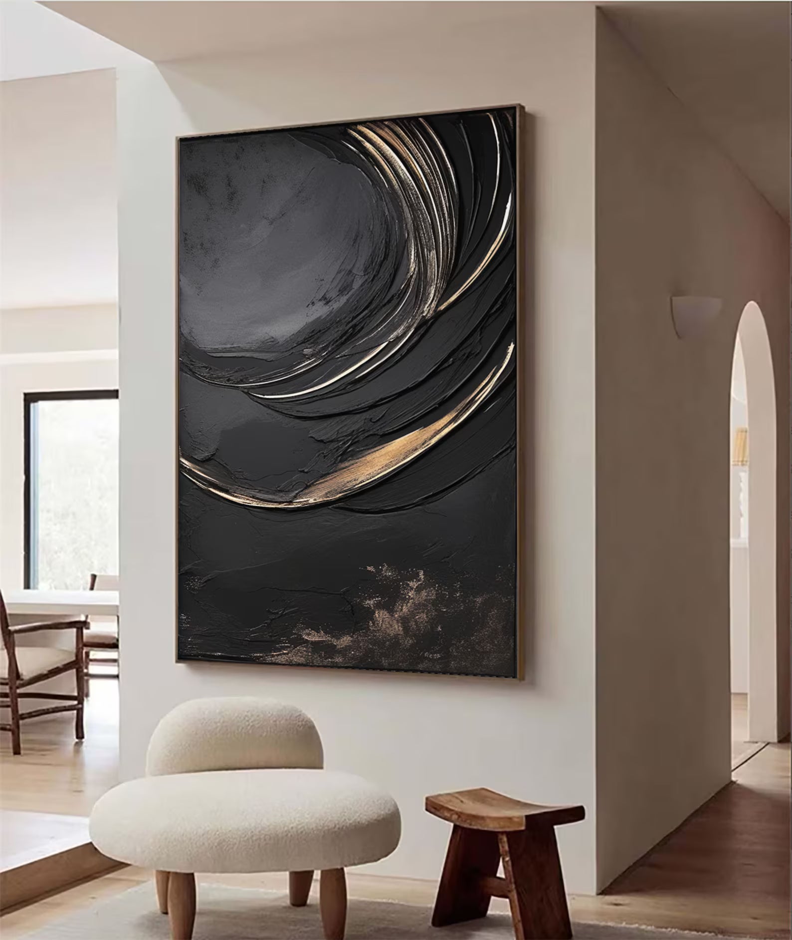 Textured Black Gold Abstract | Dramatic Luxury