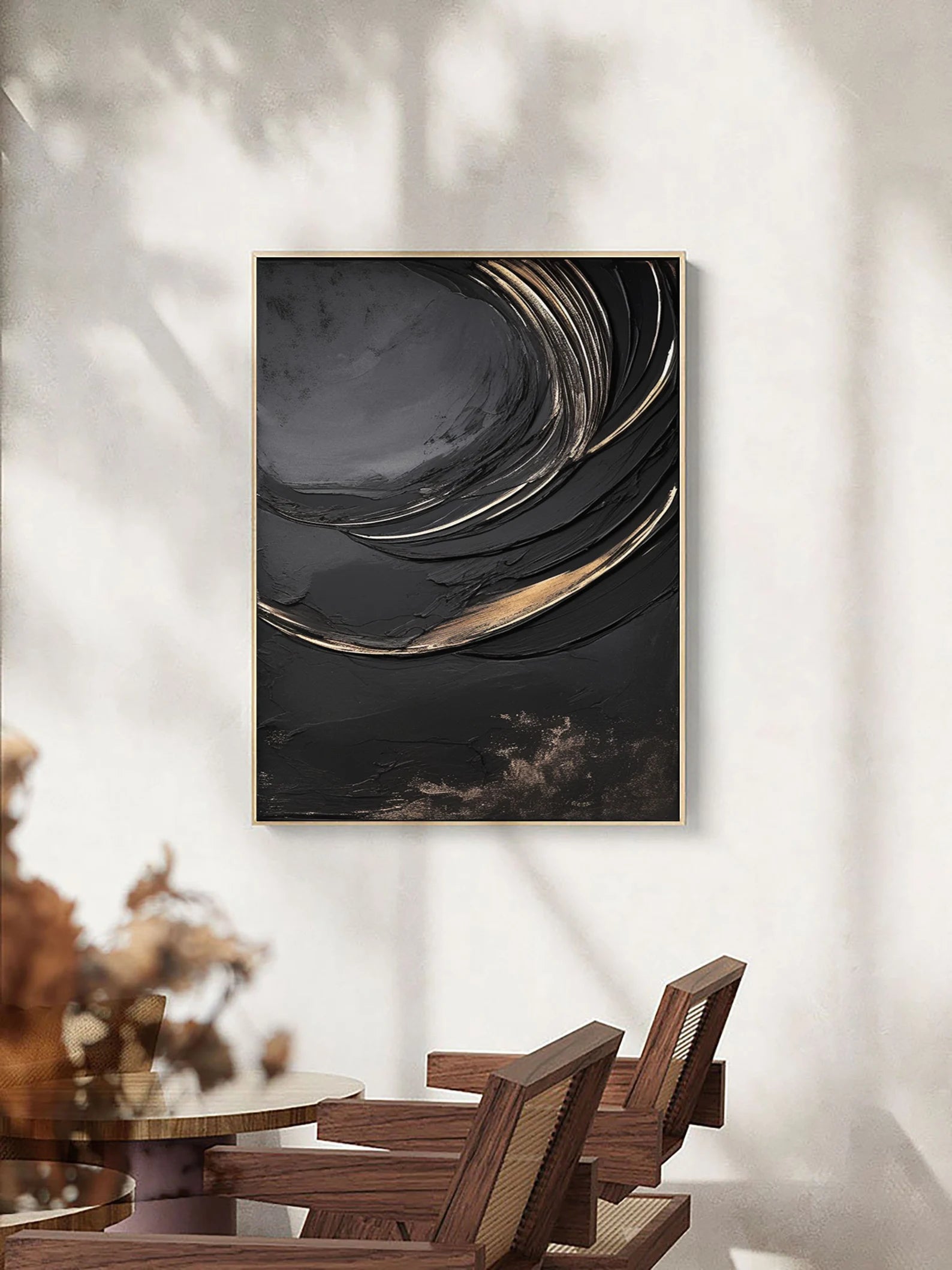 Textured Black Gold Abstract | Dramatic Luxury