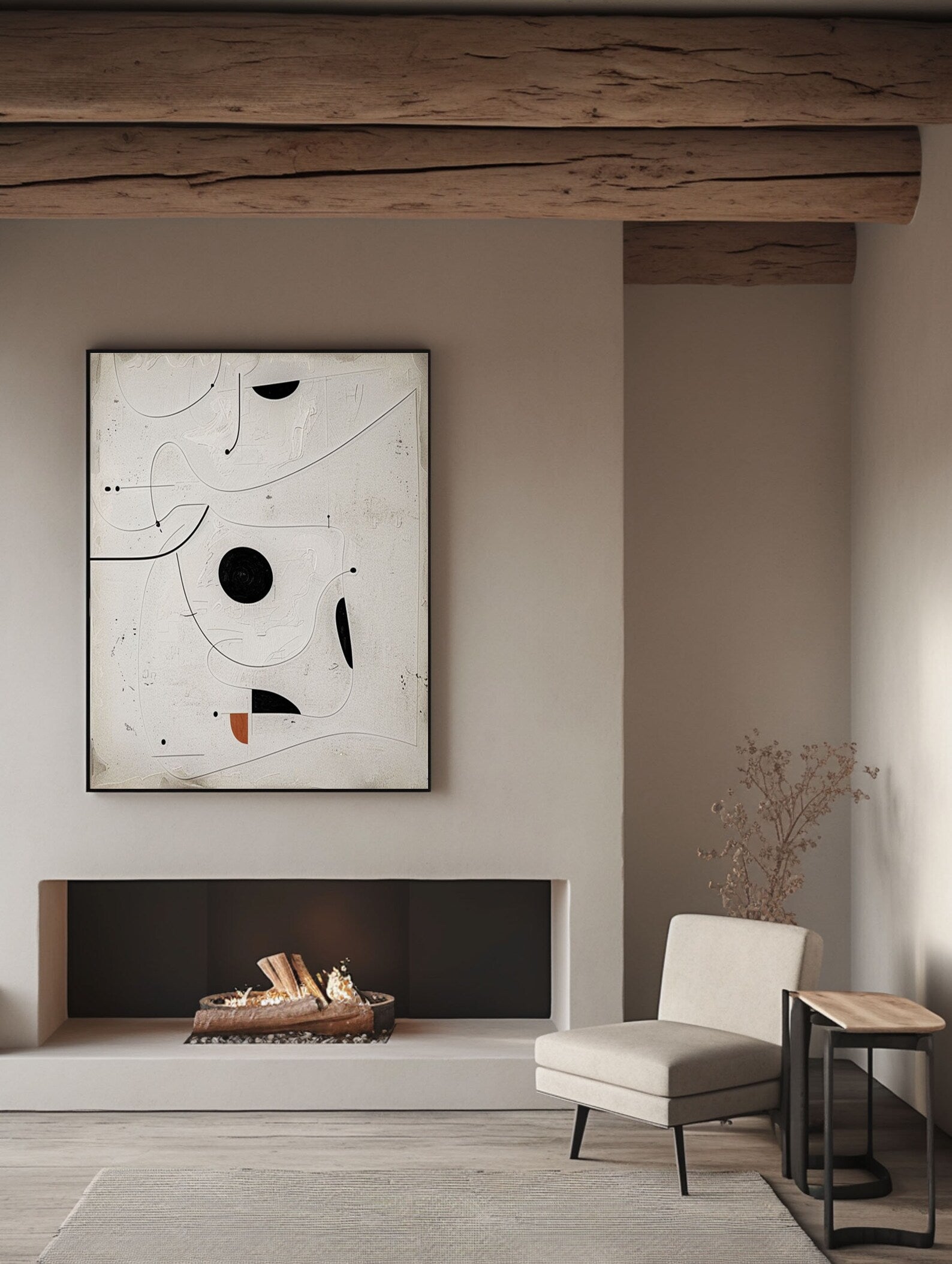 Textured Abstract Harmony | Beige Accent