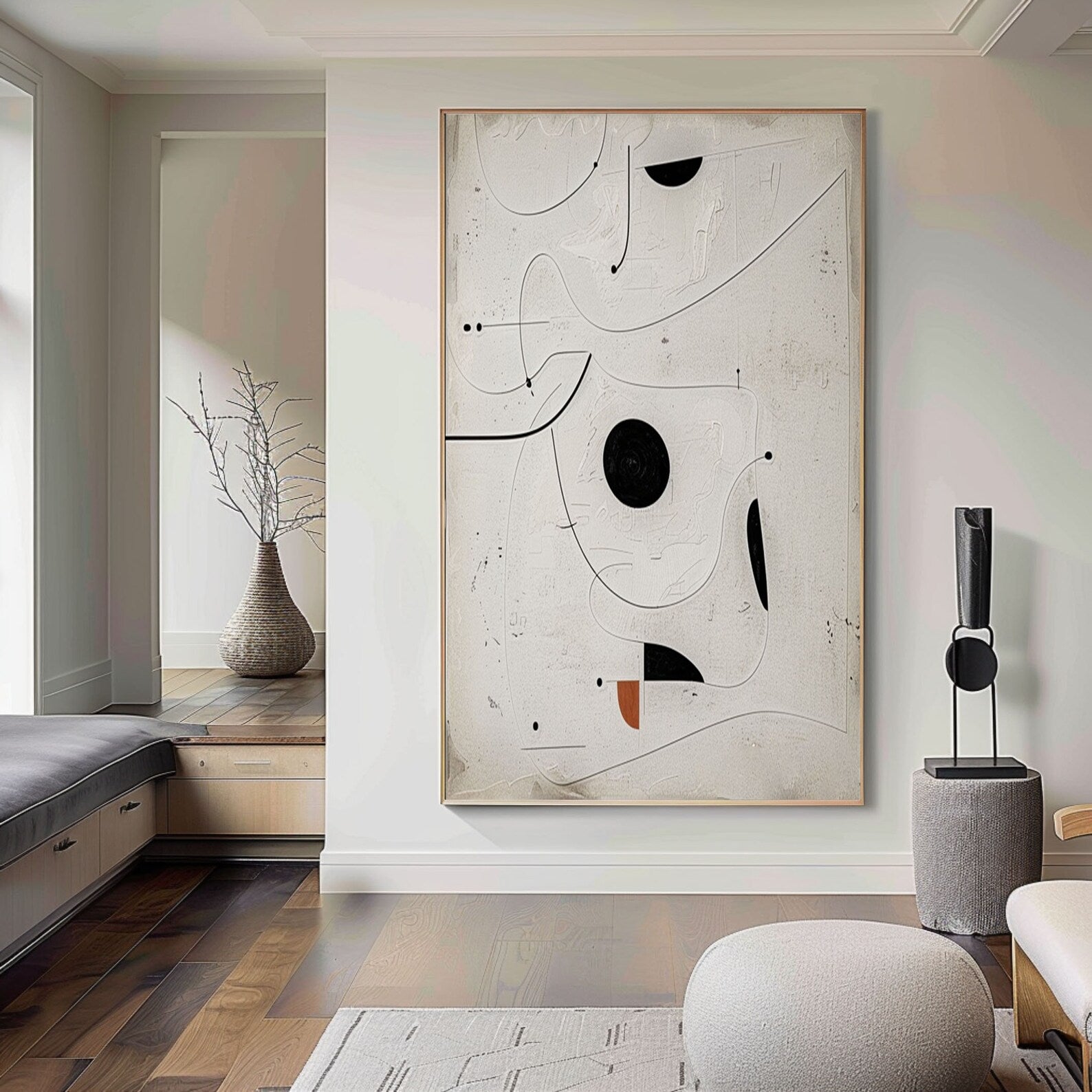 Textured Abstract Harmony | Beige Accent