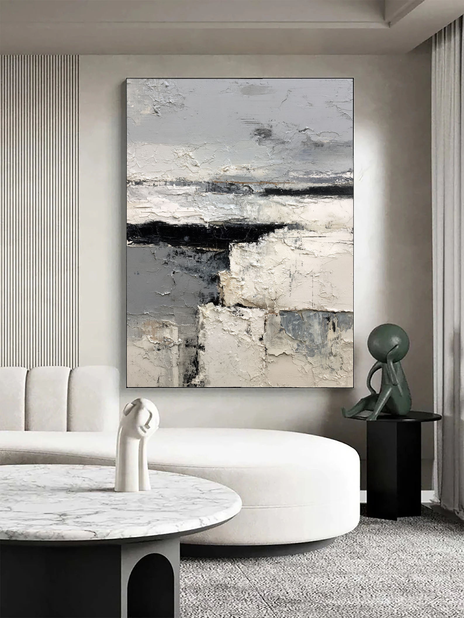 Textured Monochrome Art | Bold Depth