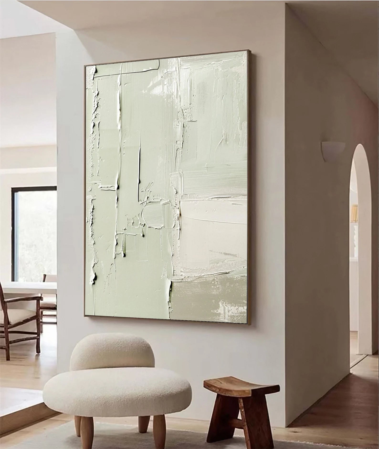 Textured Abstract Elegance | Sage Minimalism