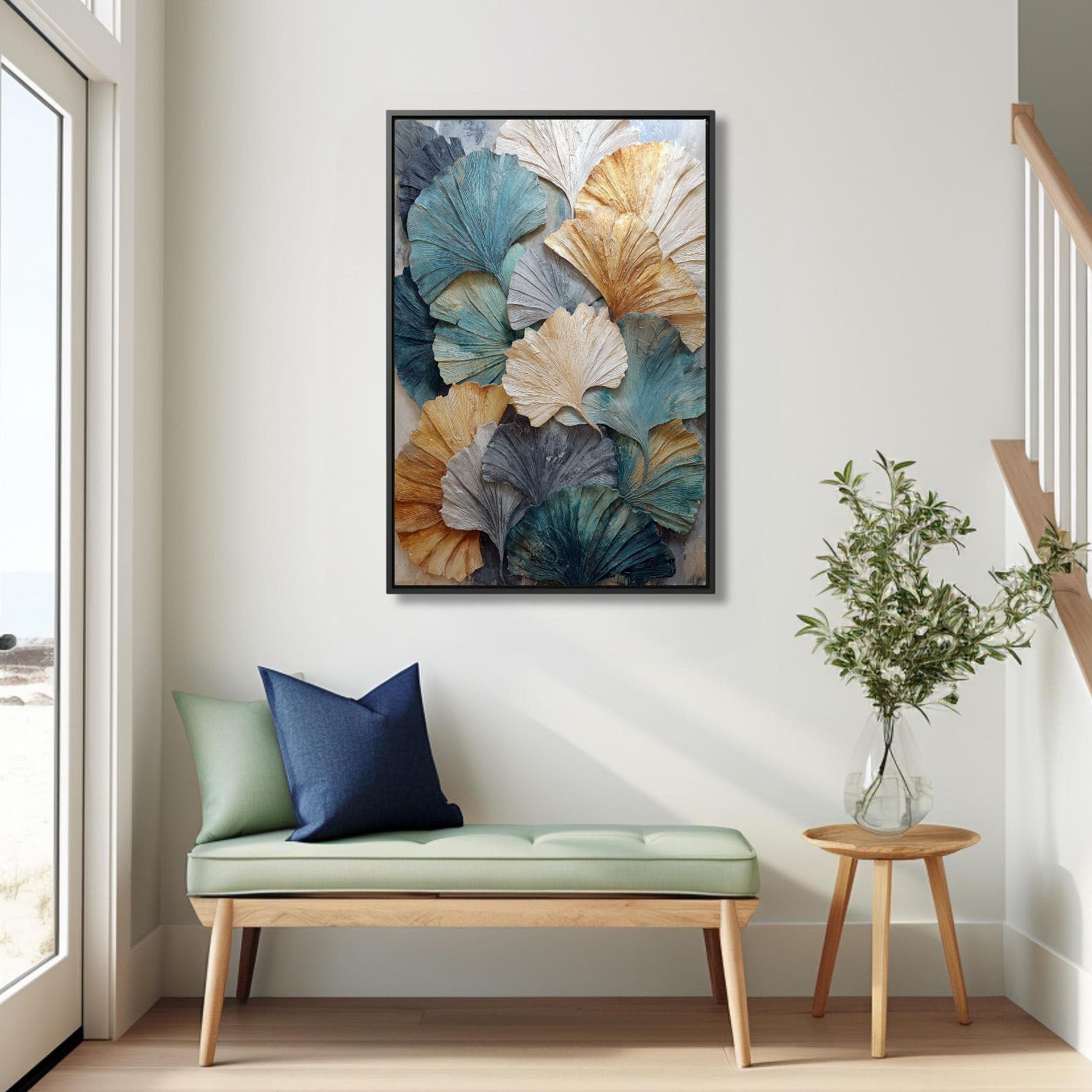 Textured Ginkgo Art | Nature-Inspired Depth