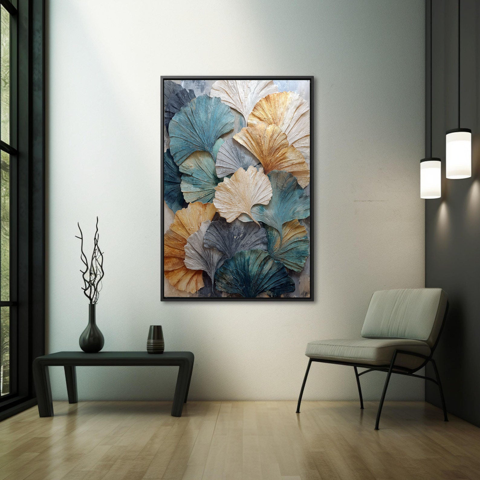 Textured Ginkgo Art | Nature-Inspired Depth