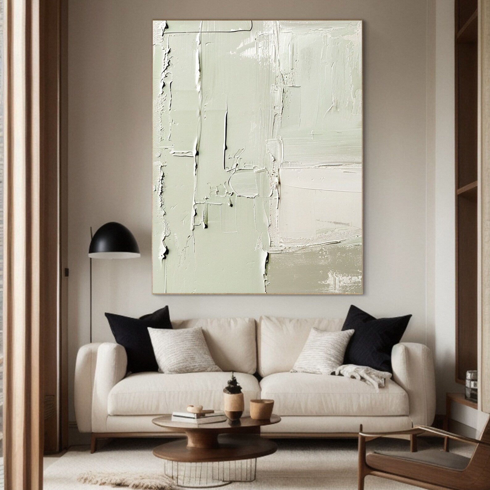 Textured Abstract Elegance | Sage Minimalism