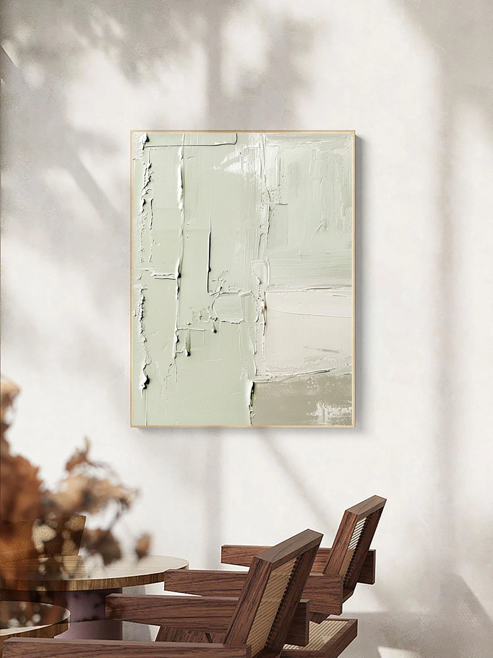 Textured Abstract Elegance | Sage Minimalism