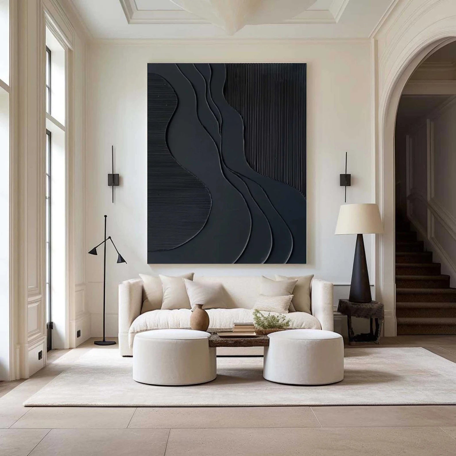 Textured Monochrome Sophistication | Black Depth