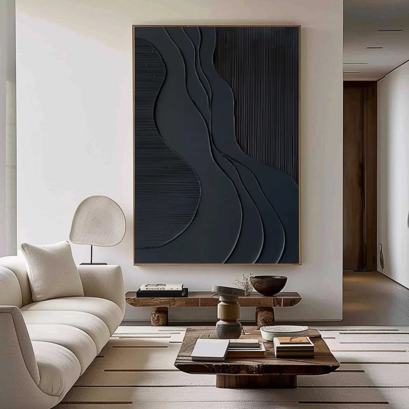 Textured Monochrome Sophistication | Black Depth