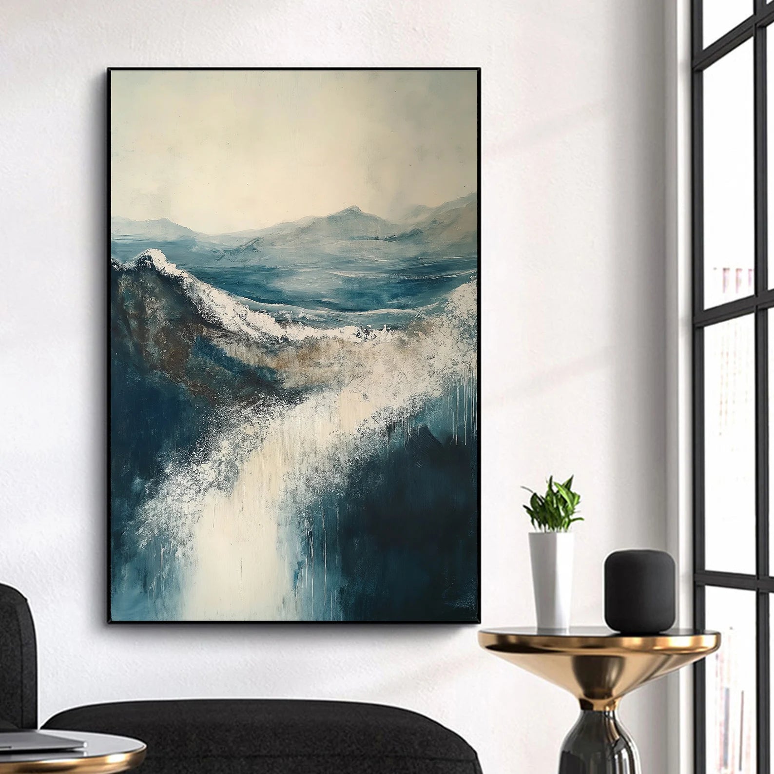 Textured Wave Opulence | Navy Crest