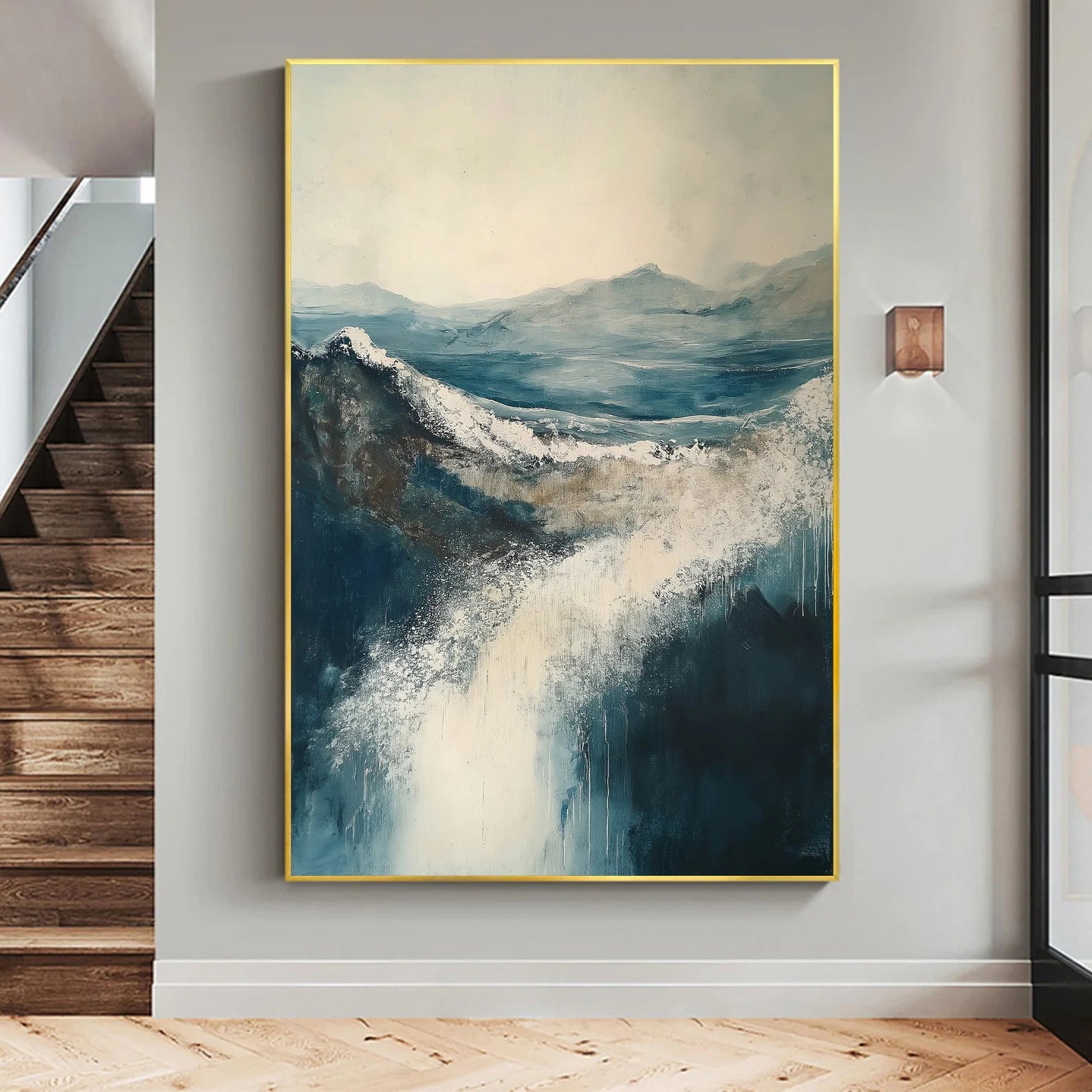 Textured Wave Opulence | Navy Crest