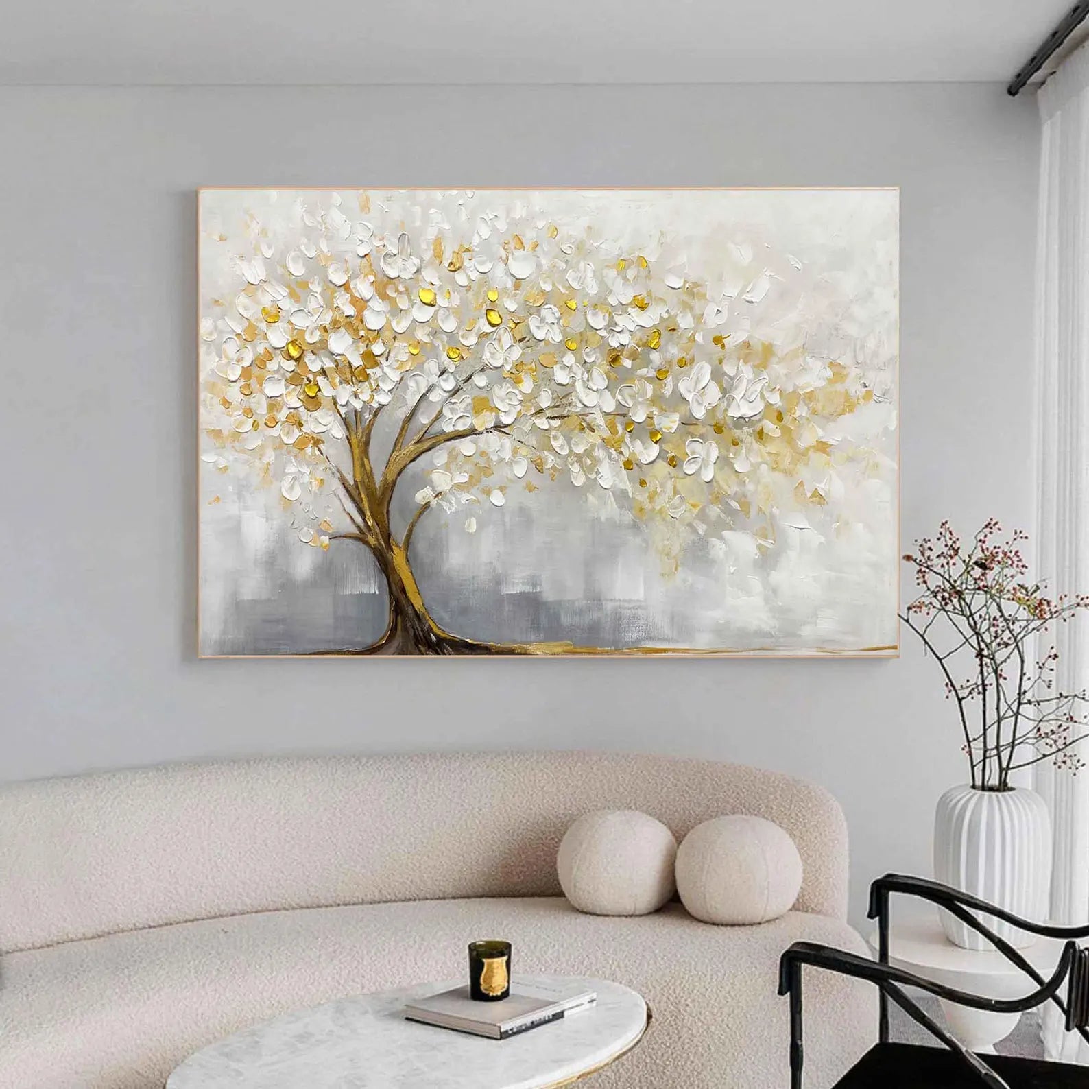 Textured Tree Opulence | Gold White