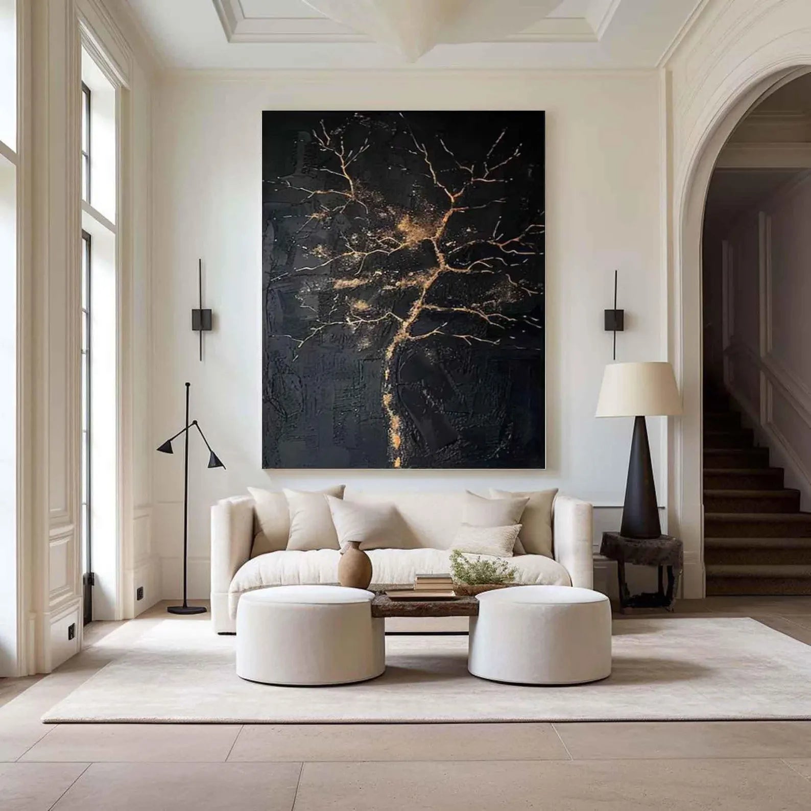 Textured Arbor Opulence | Black Gold