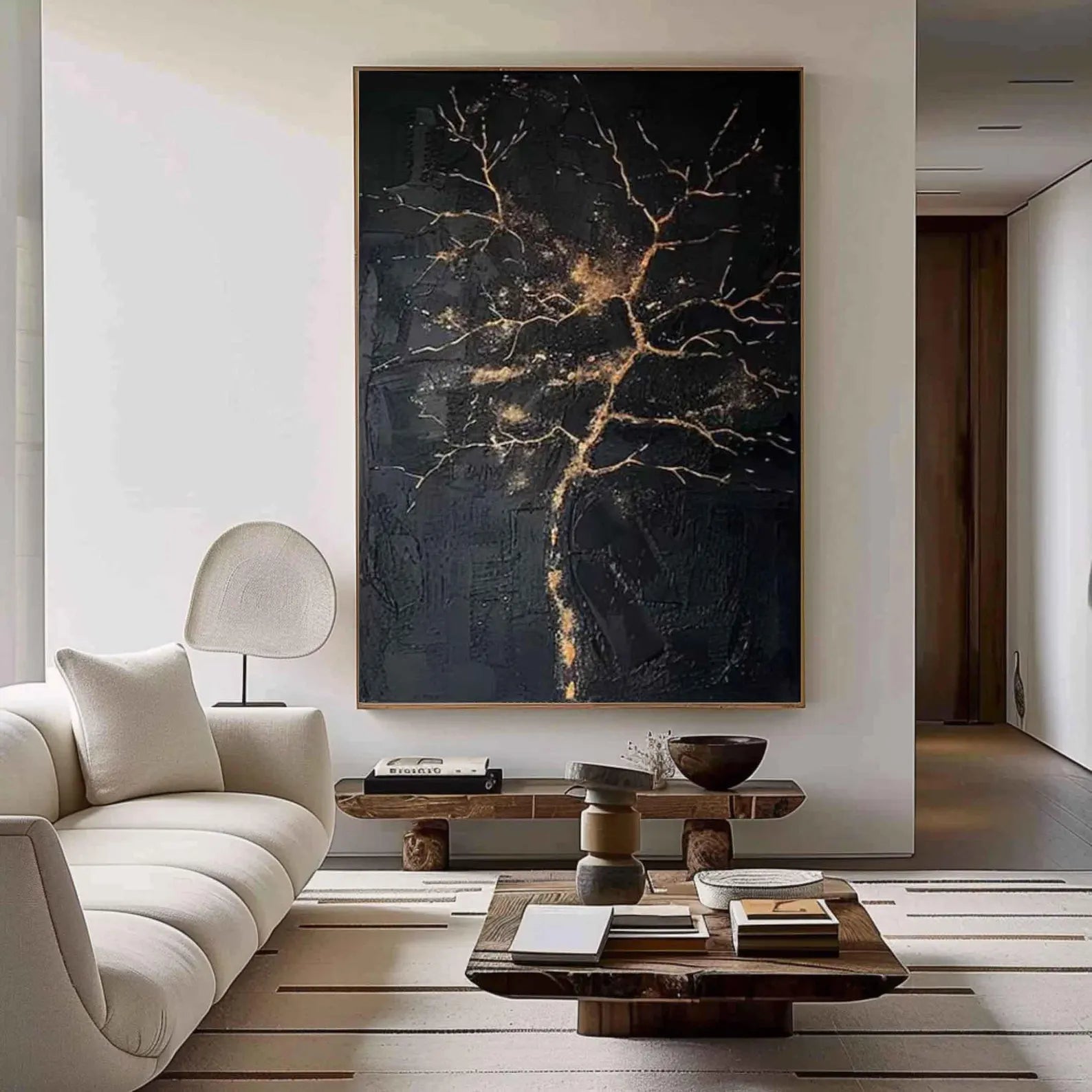 Textured Arbor Opulence | Black Gold