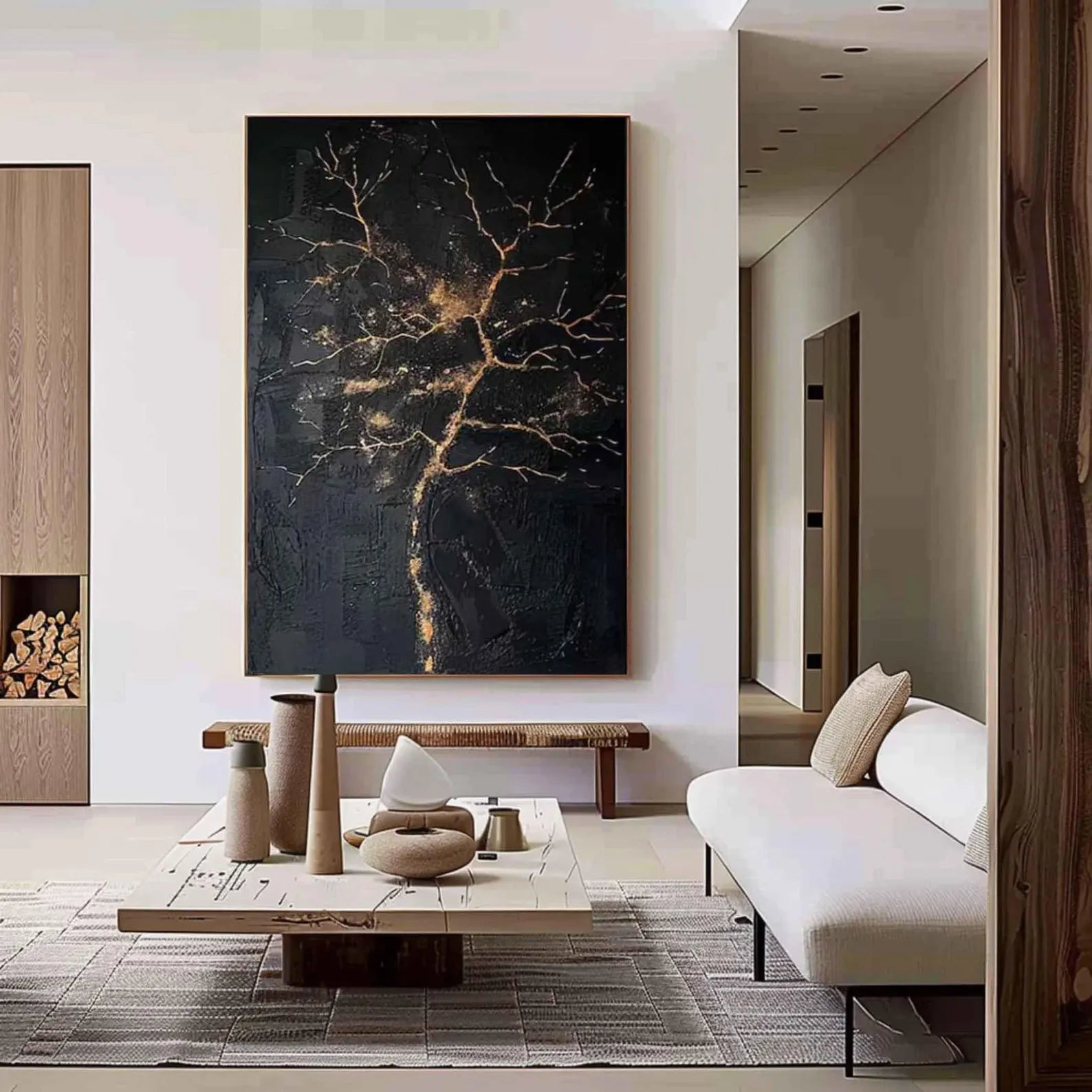 Textured Arbor Opulence | Black Gold