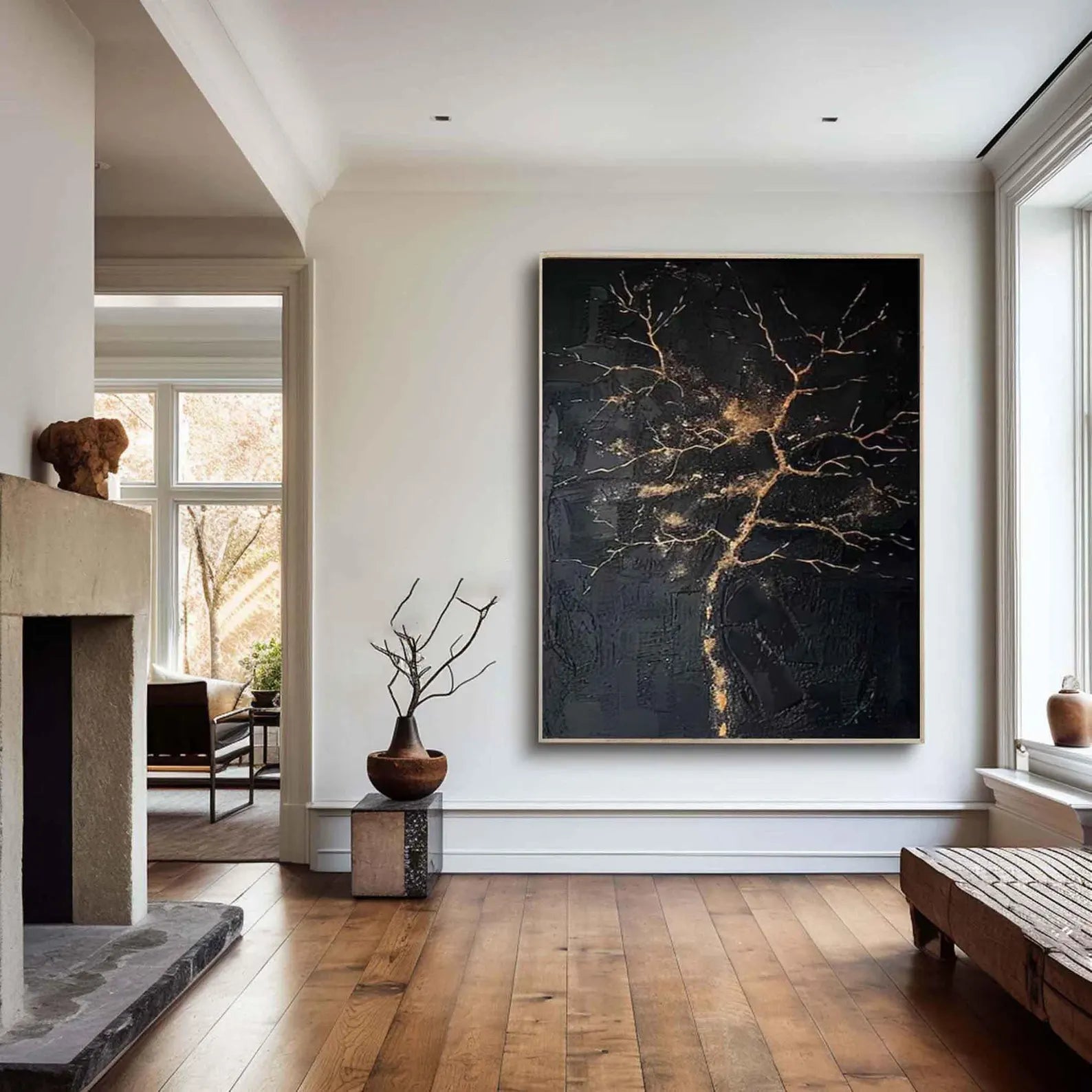 Textured Arbor Opulence | Black Gold