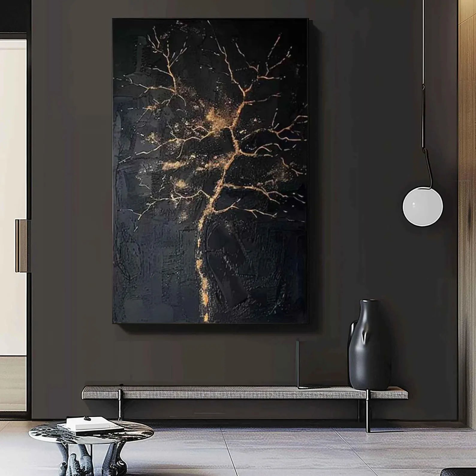 Textured Arbor Opulence | Black Gold