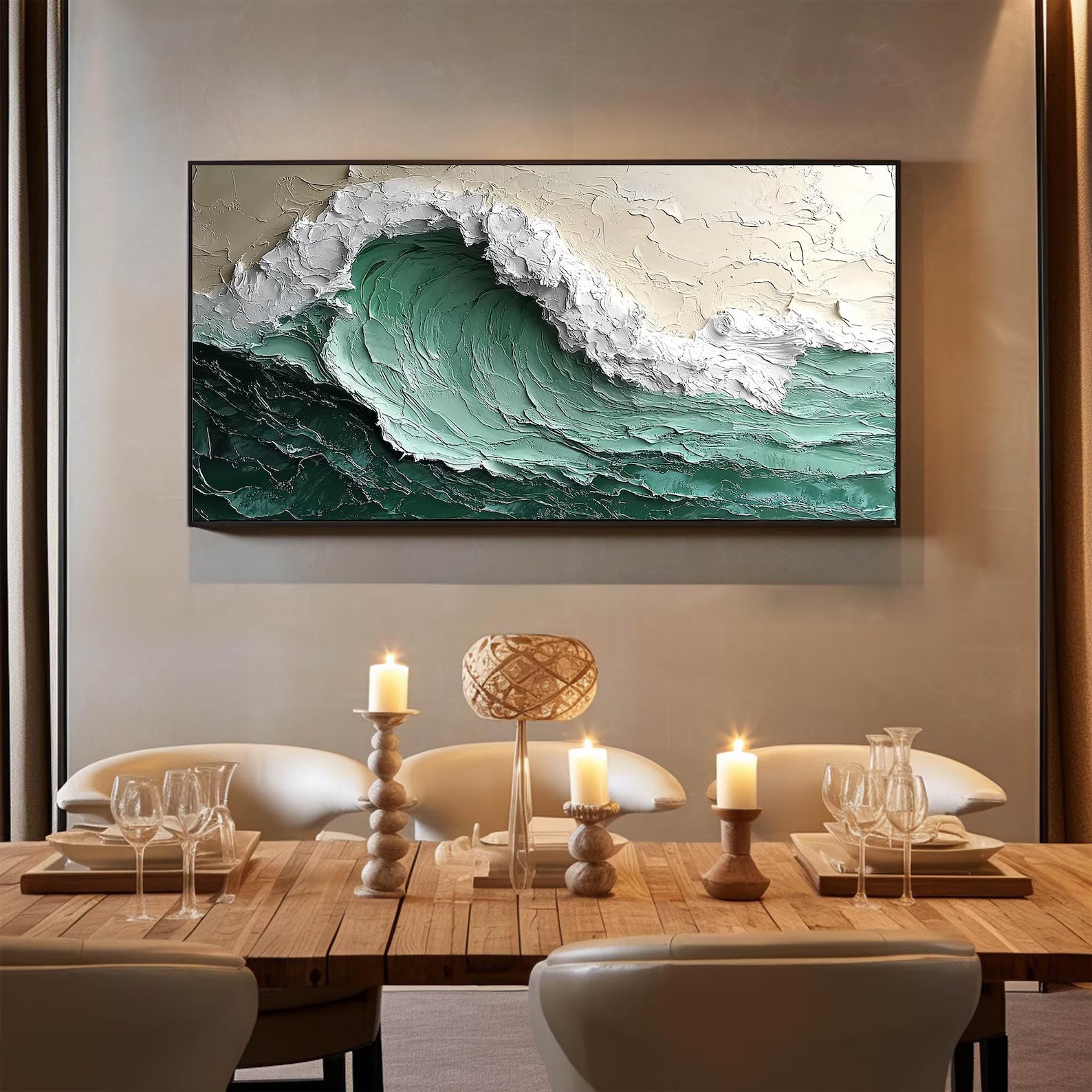 Textured Wave Opulence | Emerald Crest