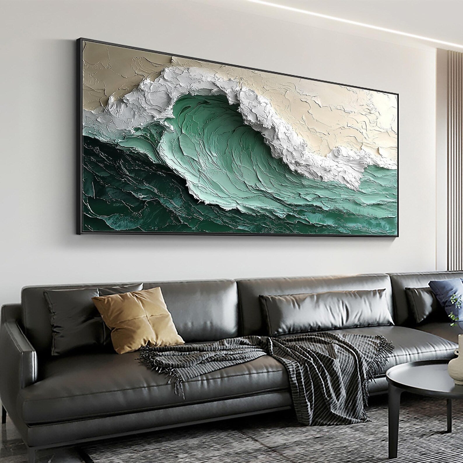 Textured Wave Opulence | Emerald Crest