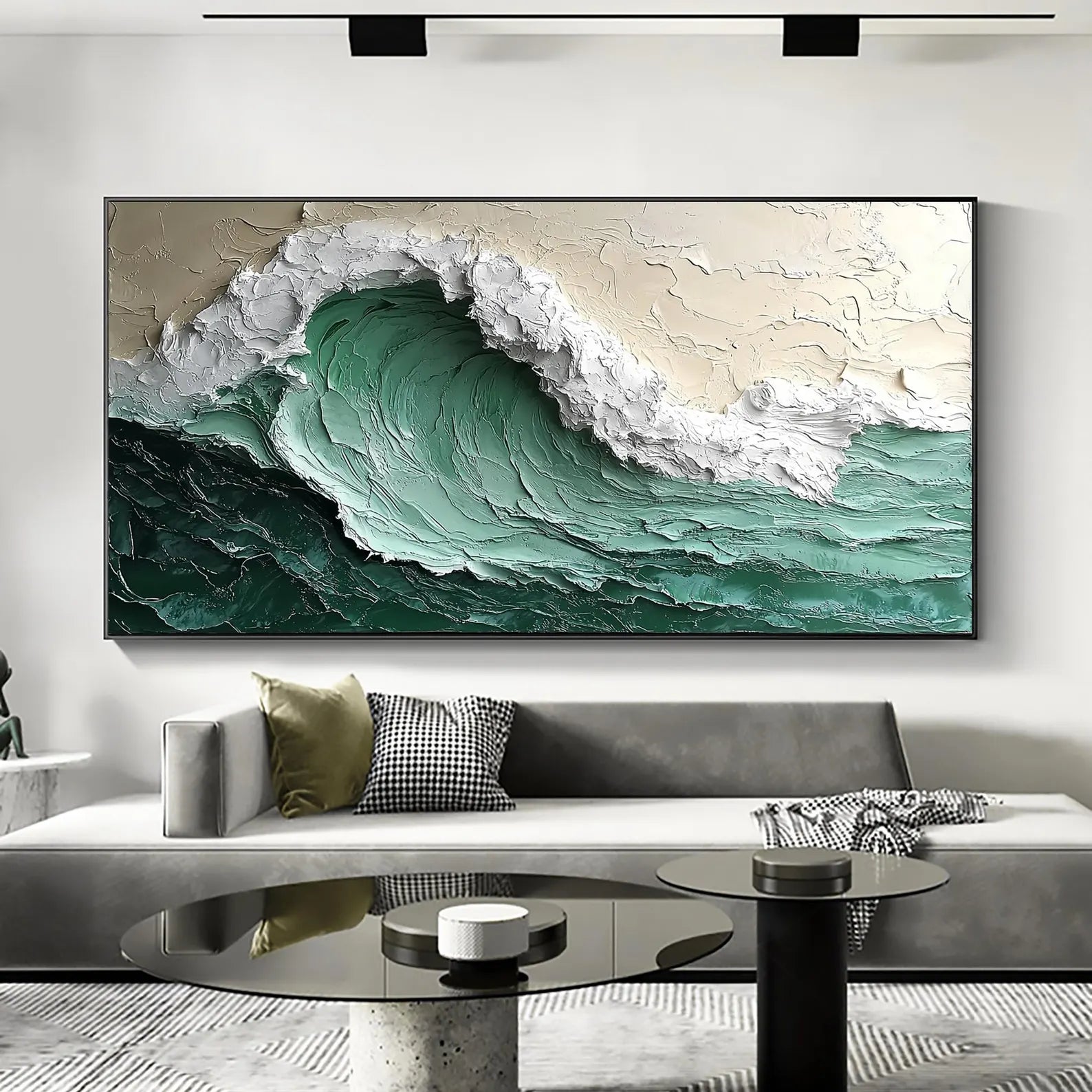 Textured Wave Opulence | Emerald Crest