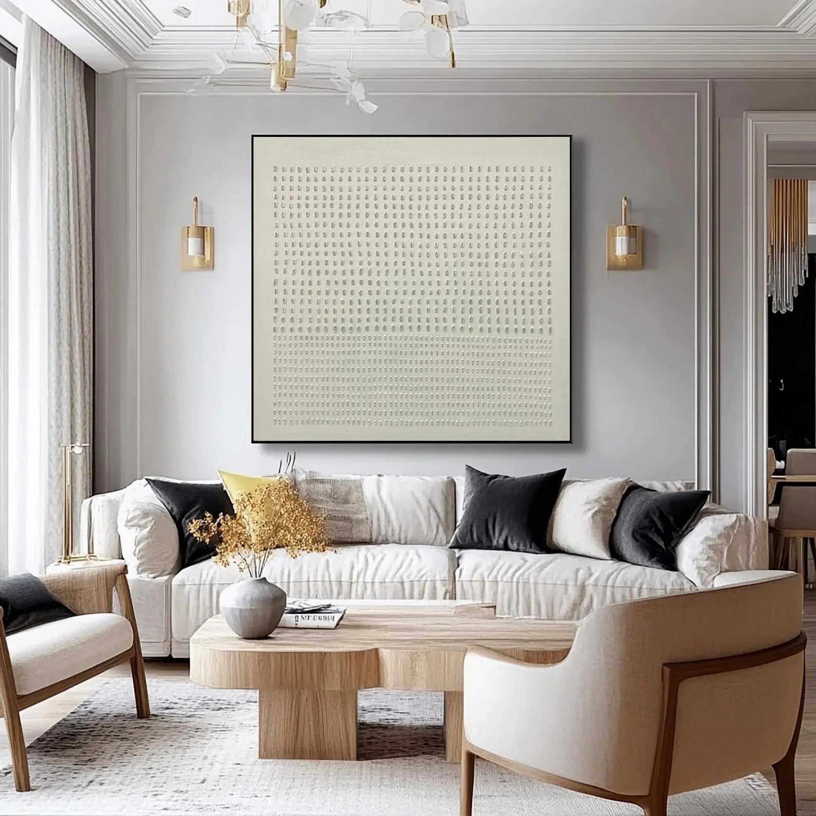 Textured Grid Elegance | Neutral Matrix