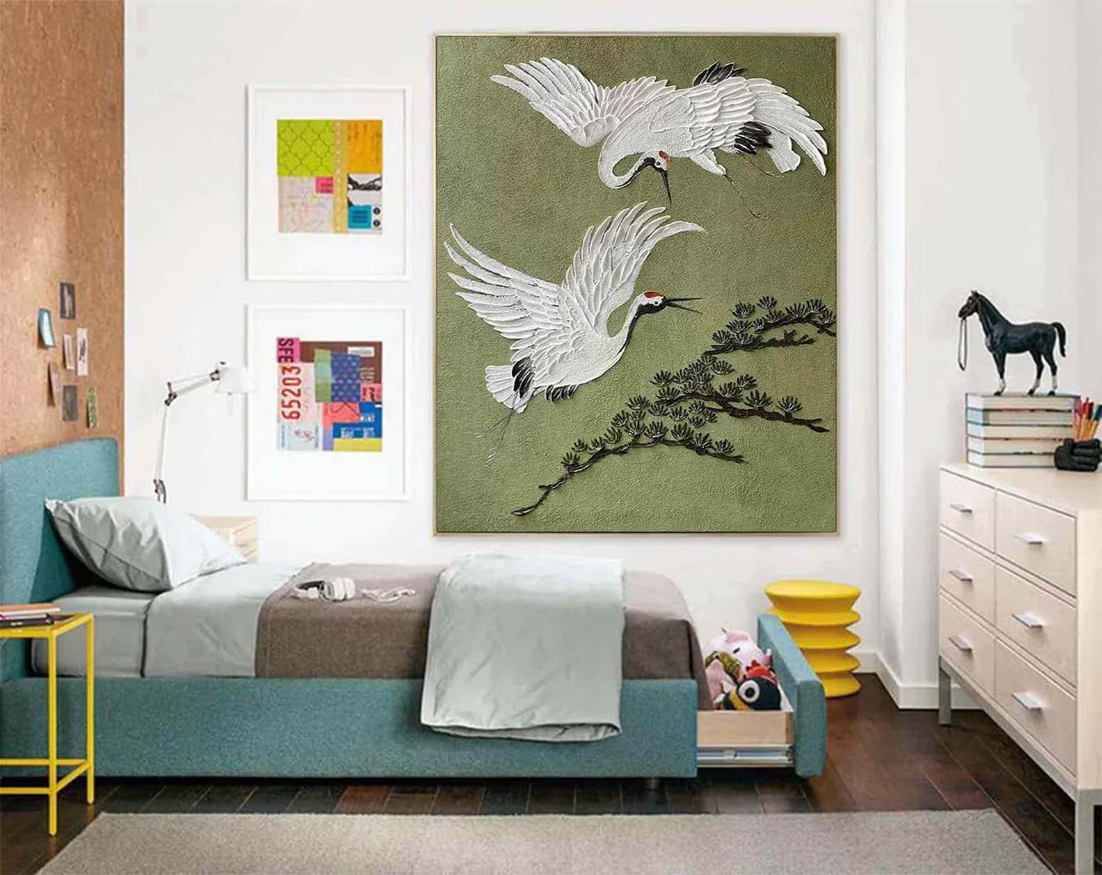 Crane Pine Art | Elegant Oriental Vibe