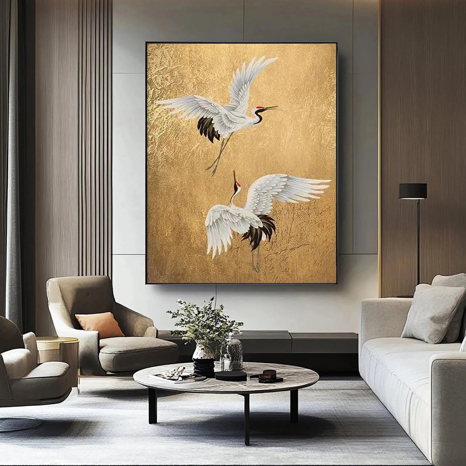 Textured Crane Majesty | Gilded Wings