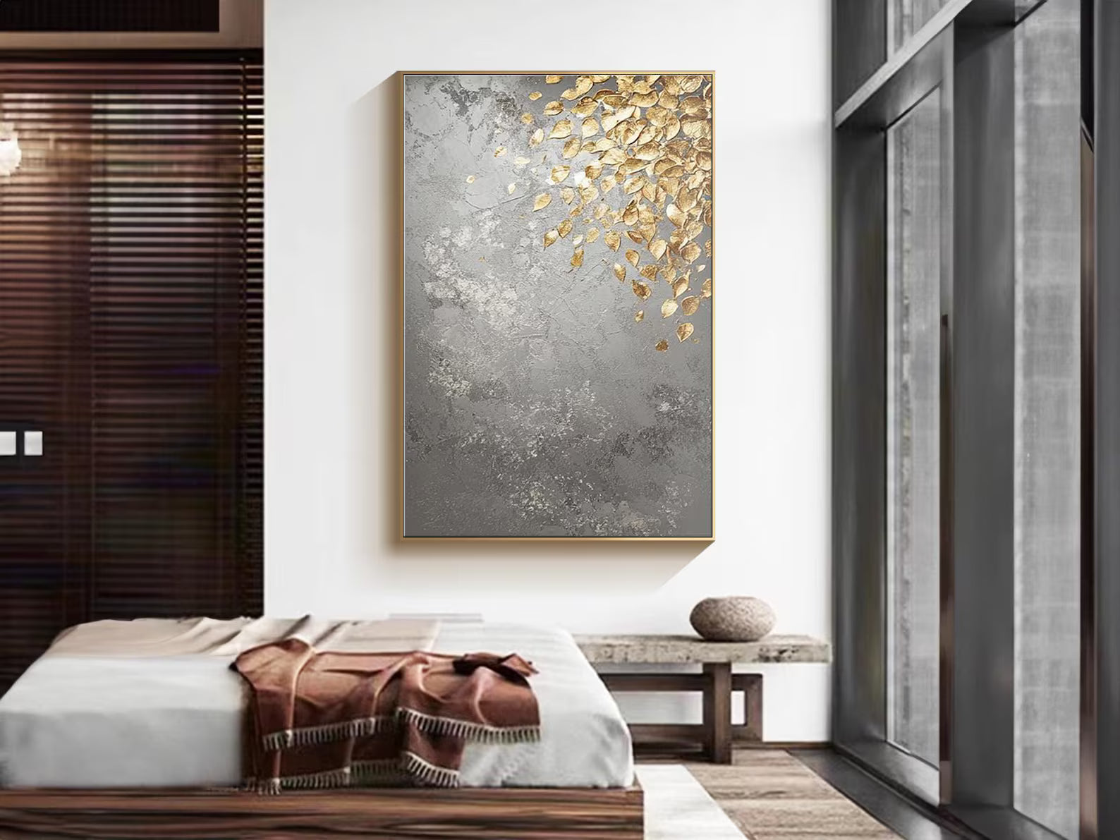 Textured Chrysoidal Opulence | Pewter Foliage