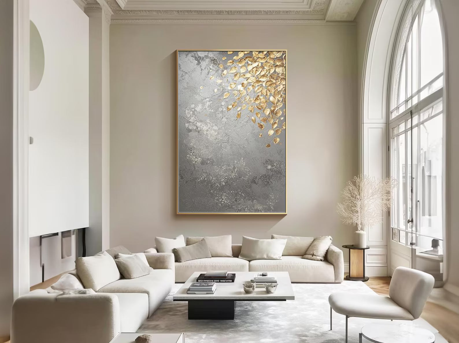 Textured Chrysoidal Opulence | Pewter Foliage