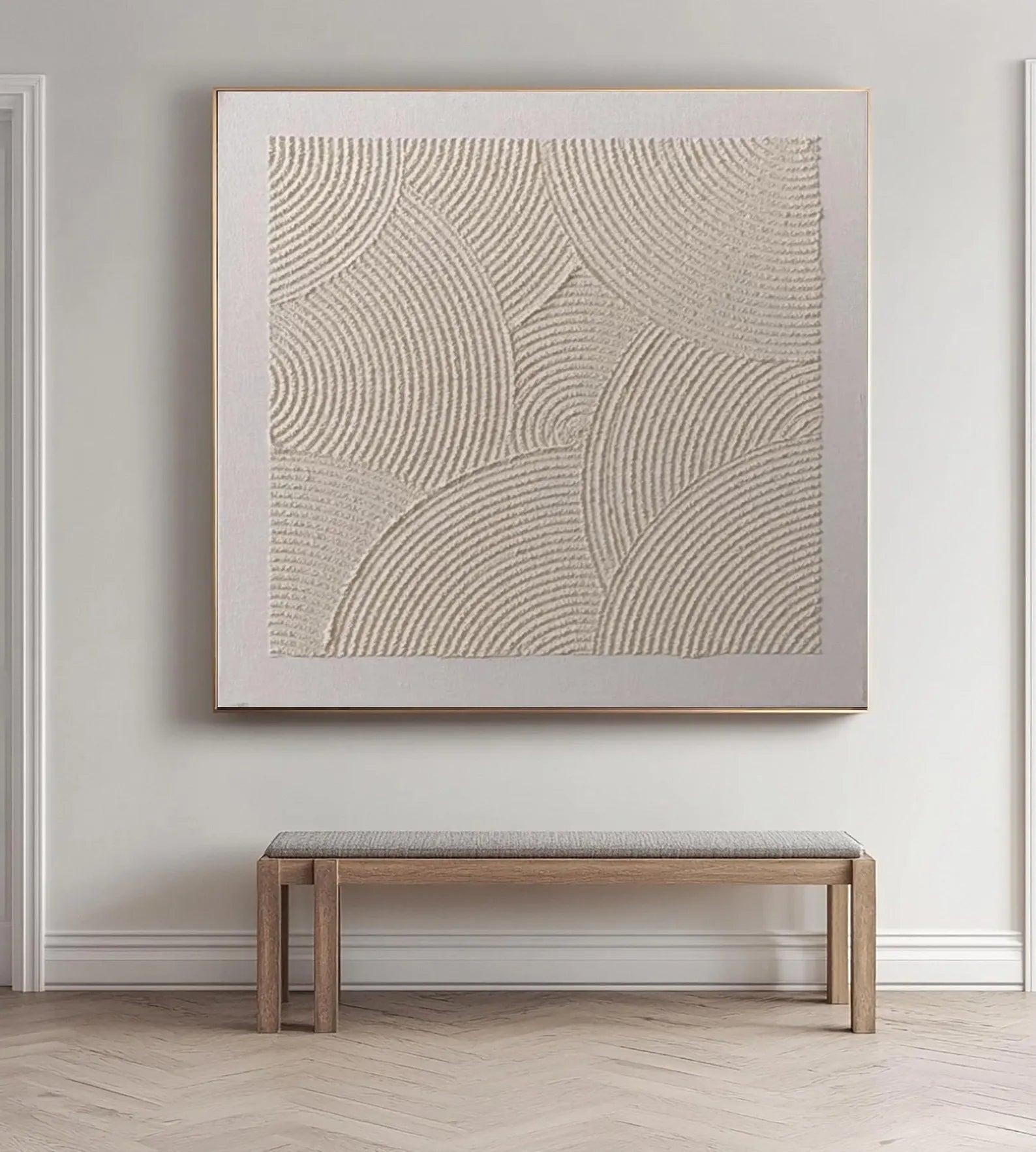 Textured Circular Elegance | Beige Swirl