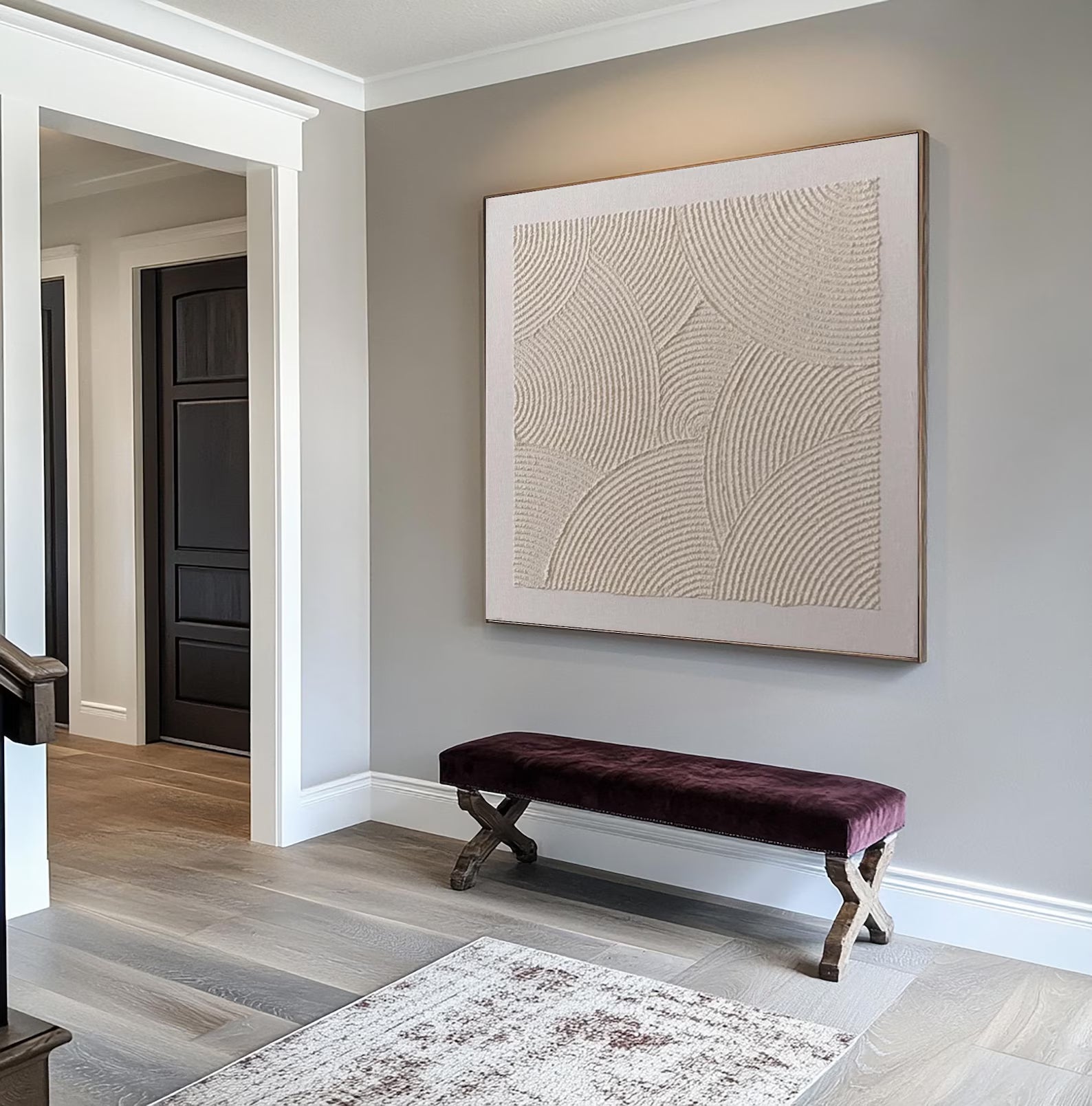 Textured Circular Elegance | Beige Swirl