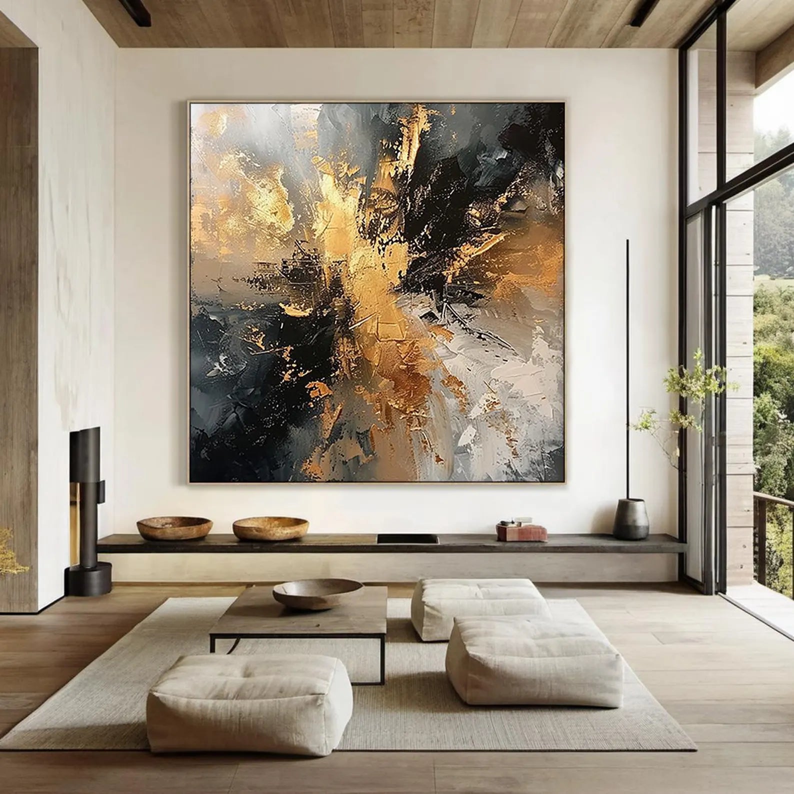 Textured Abstract Luxury | Gold Black