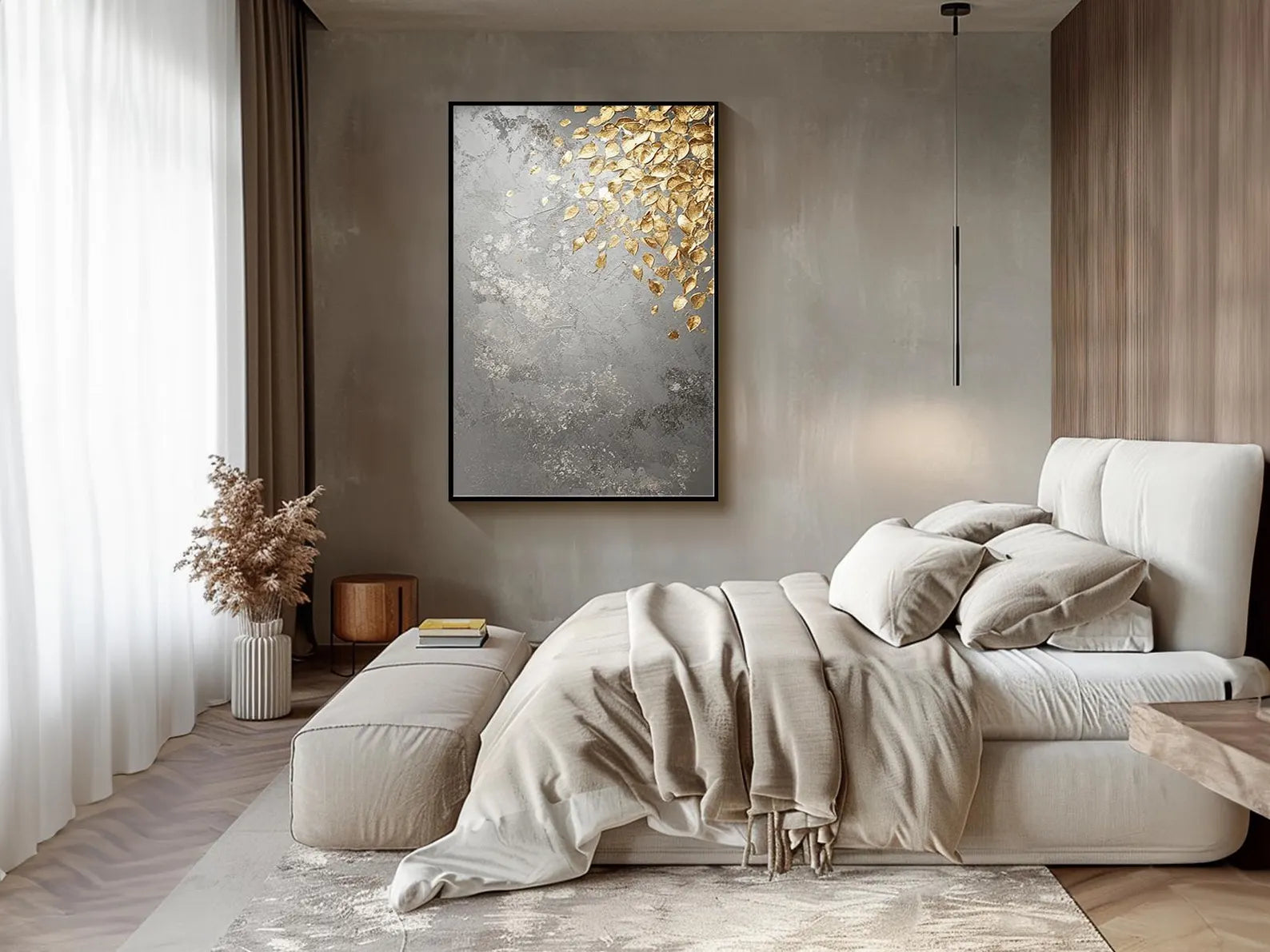 Textured Chrysoidal Opulence | Pewter Foliage