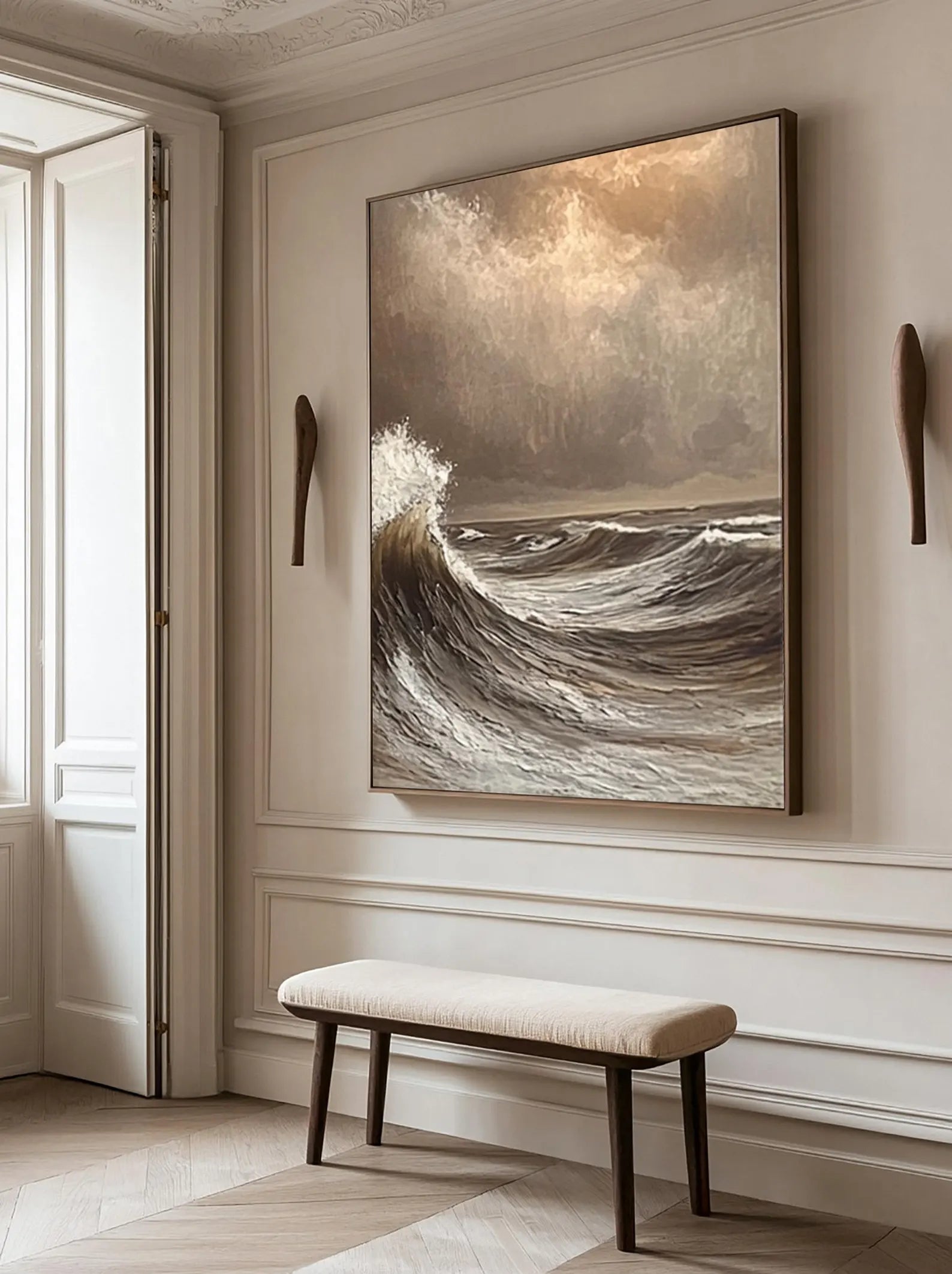 Textured Wave Majesty | Brown Surge