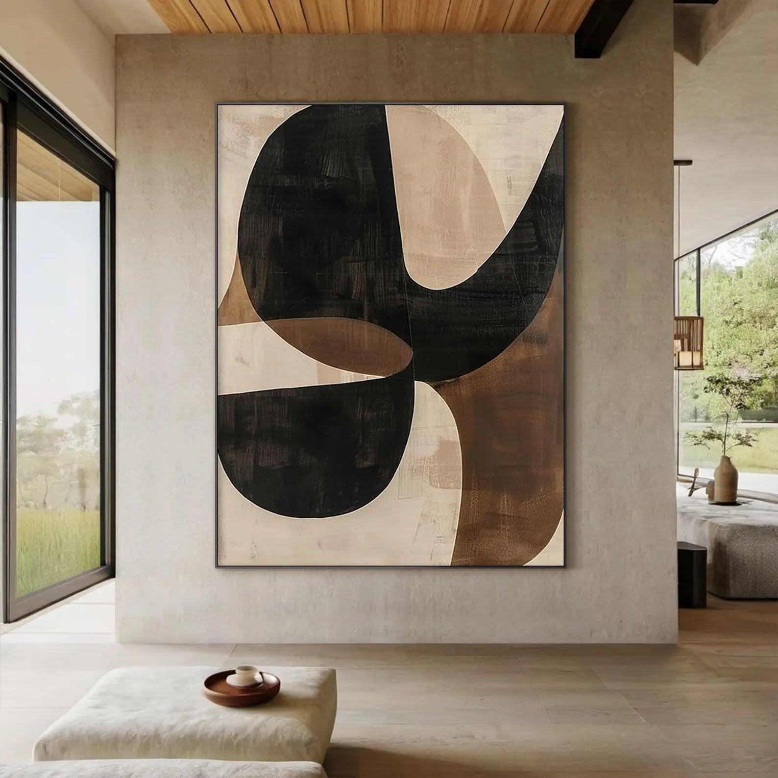 Textured Fluid Geometric Art | Elegant Poise