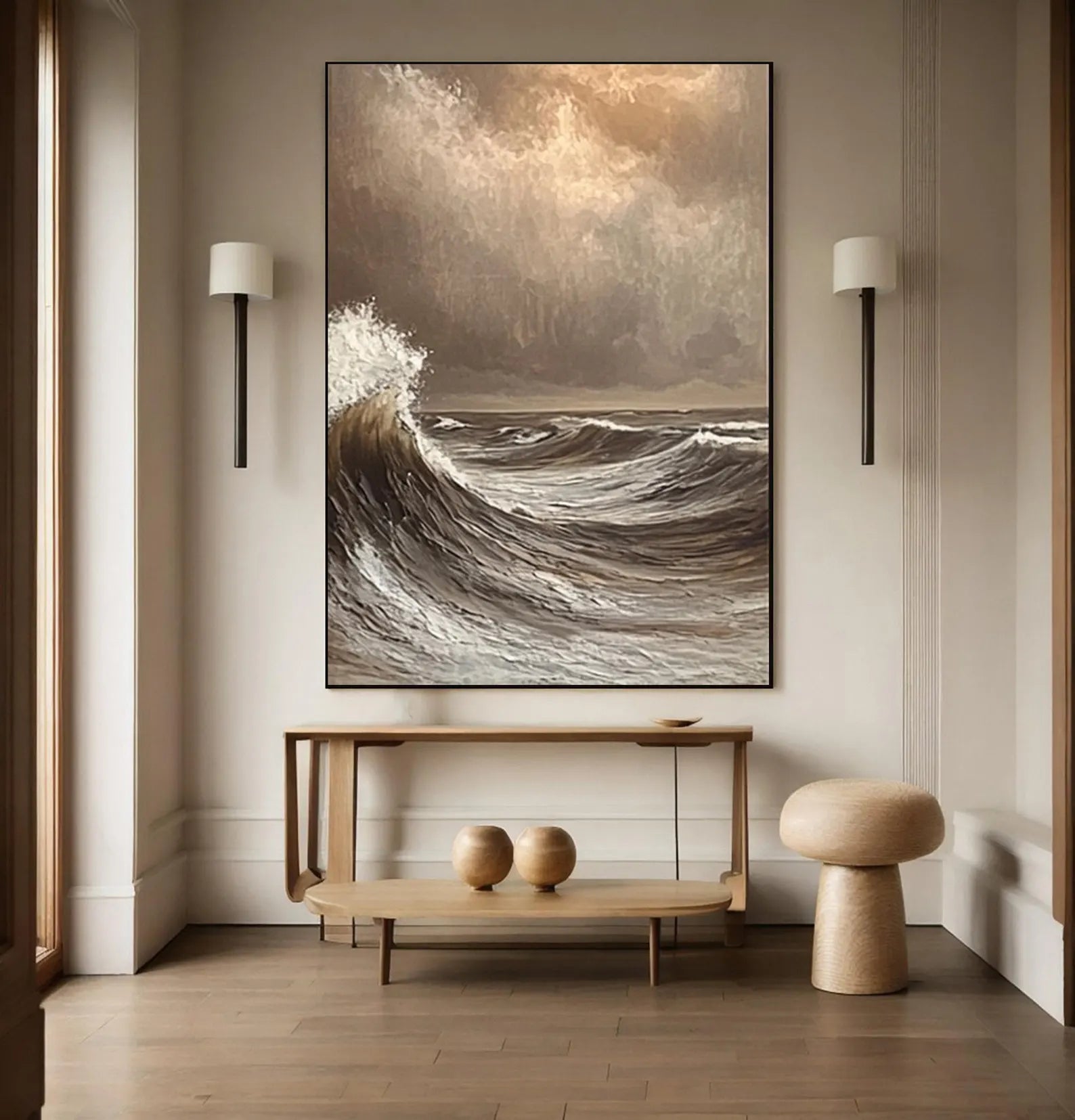 Textured Wave Majesty | Brown Surge