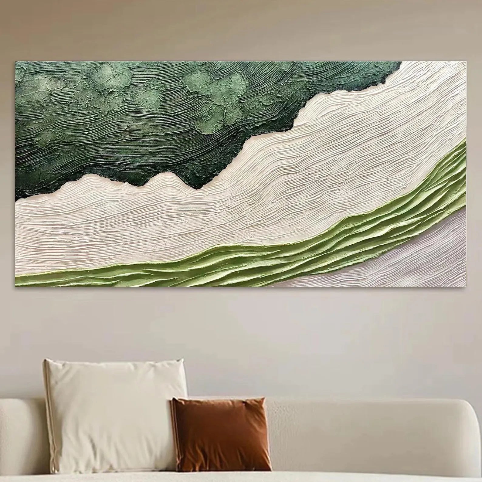 Textured Wave Botany | Green White