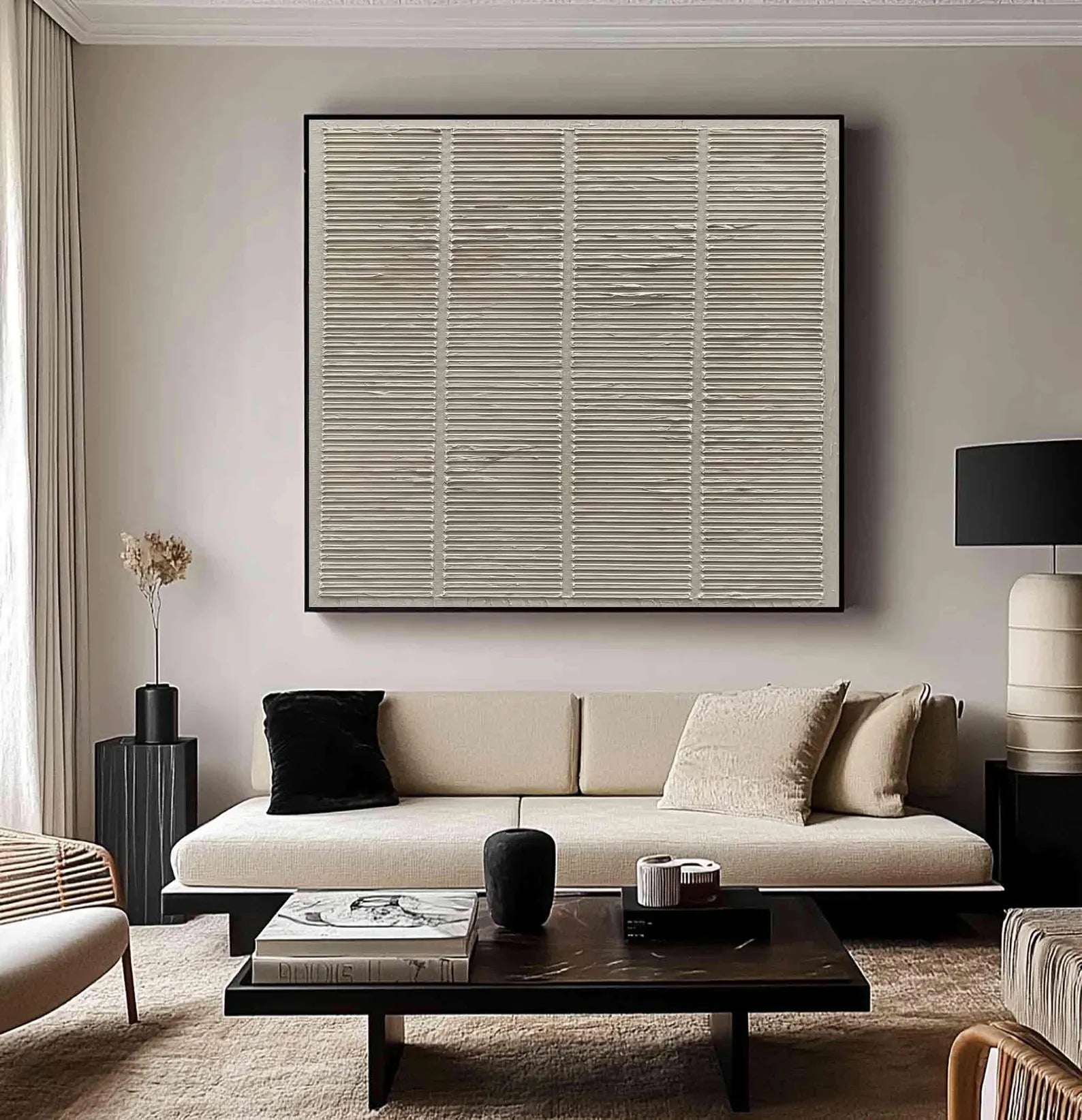 Textured Linear-Neutral Art | Understated Refinement