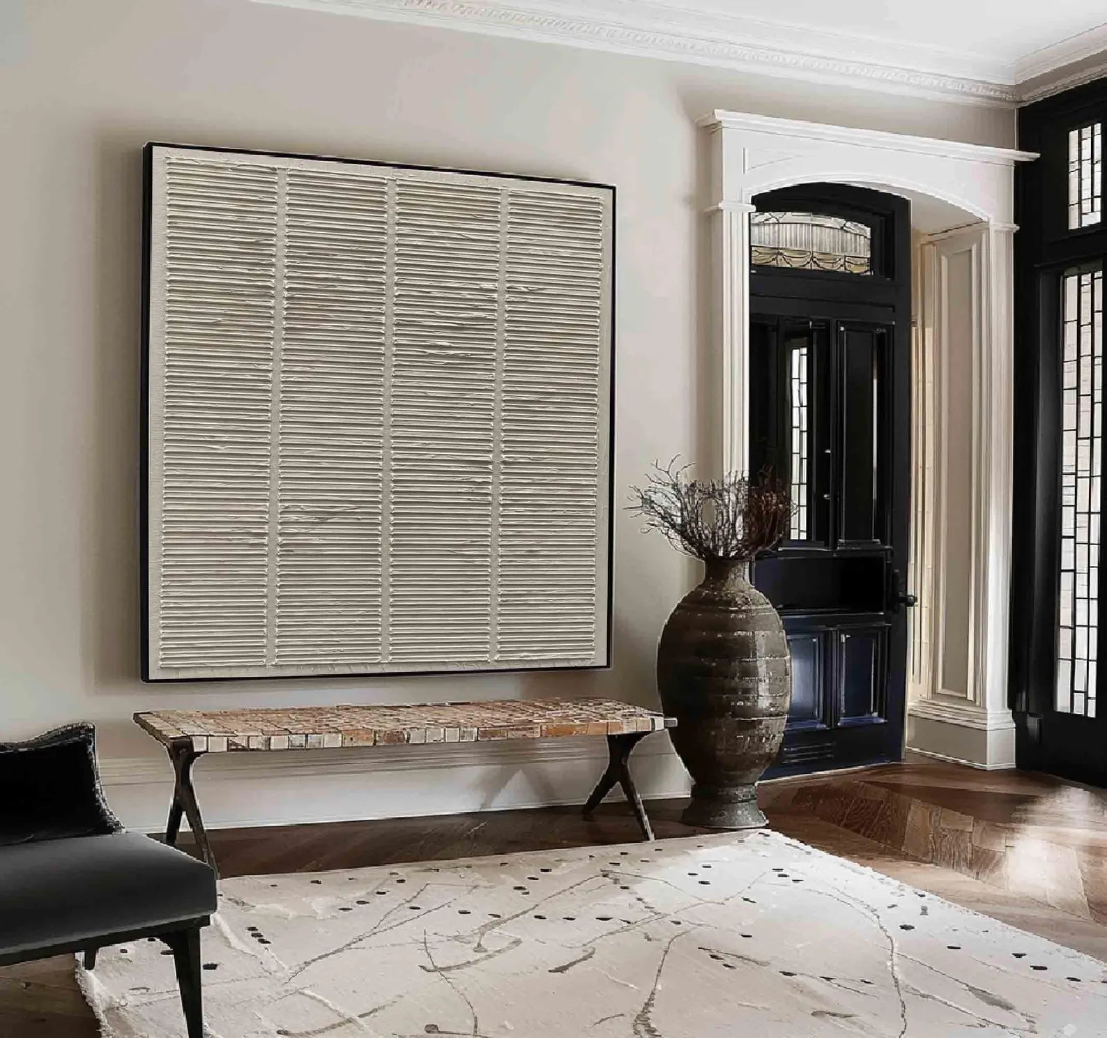 Textured Linear-Neutral Art | Understated Refinement