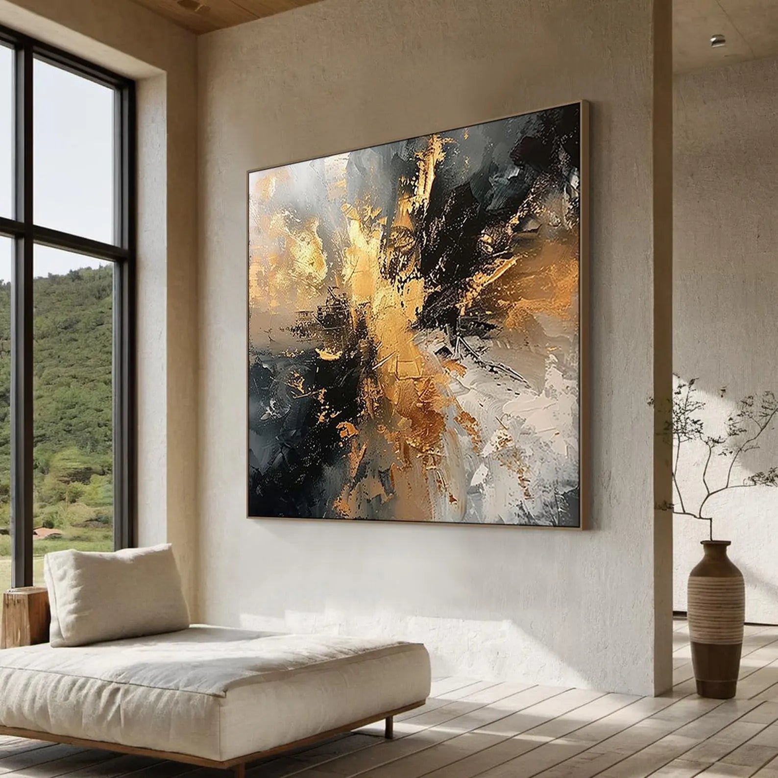 Textured Abstract Luxury | Gold Black