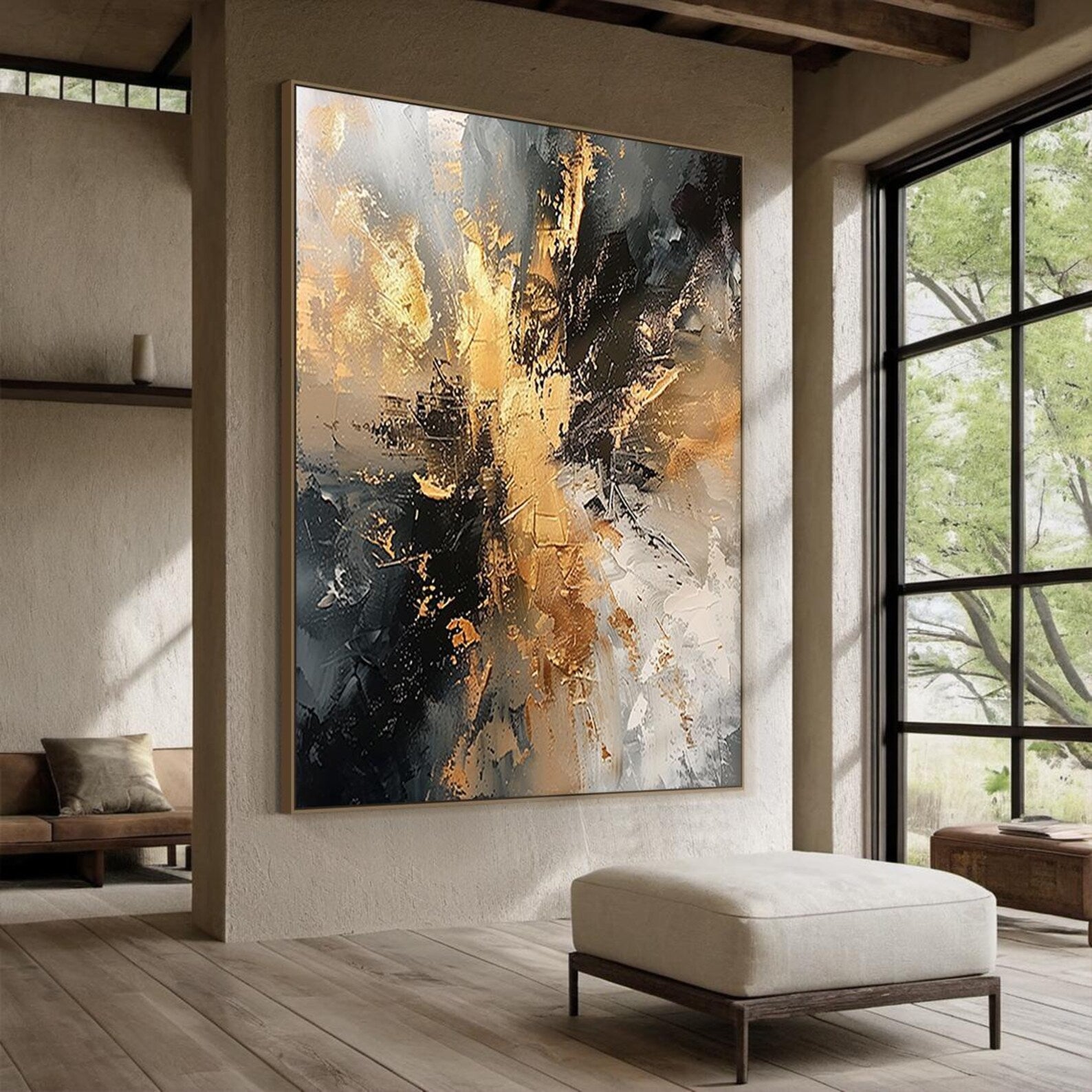 Textured Abstract Luxury | Gold Black