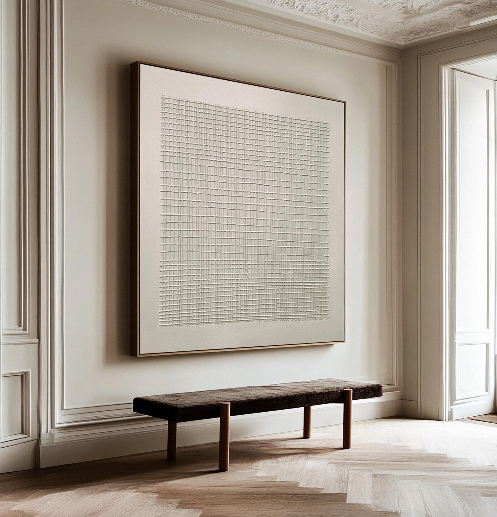 Textured Grid Sophistication | Neutral Weave