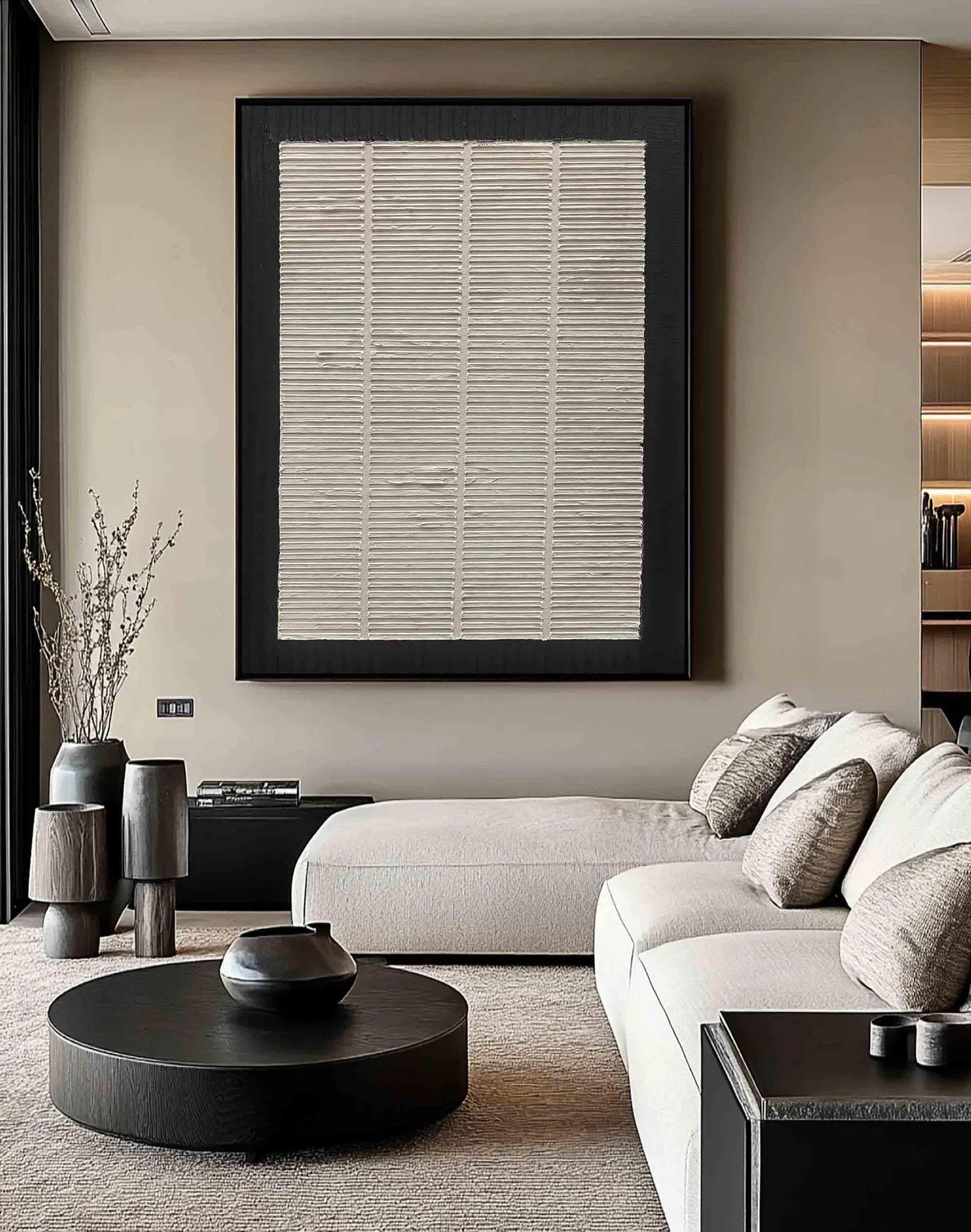 Textured Linear-Neutral Art | Subtle Sophistication
