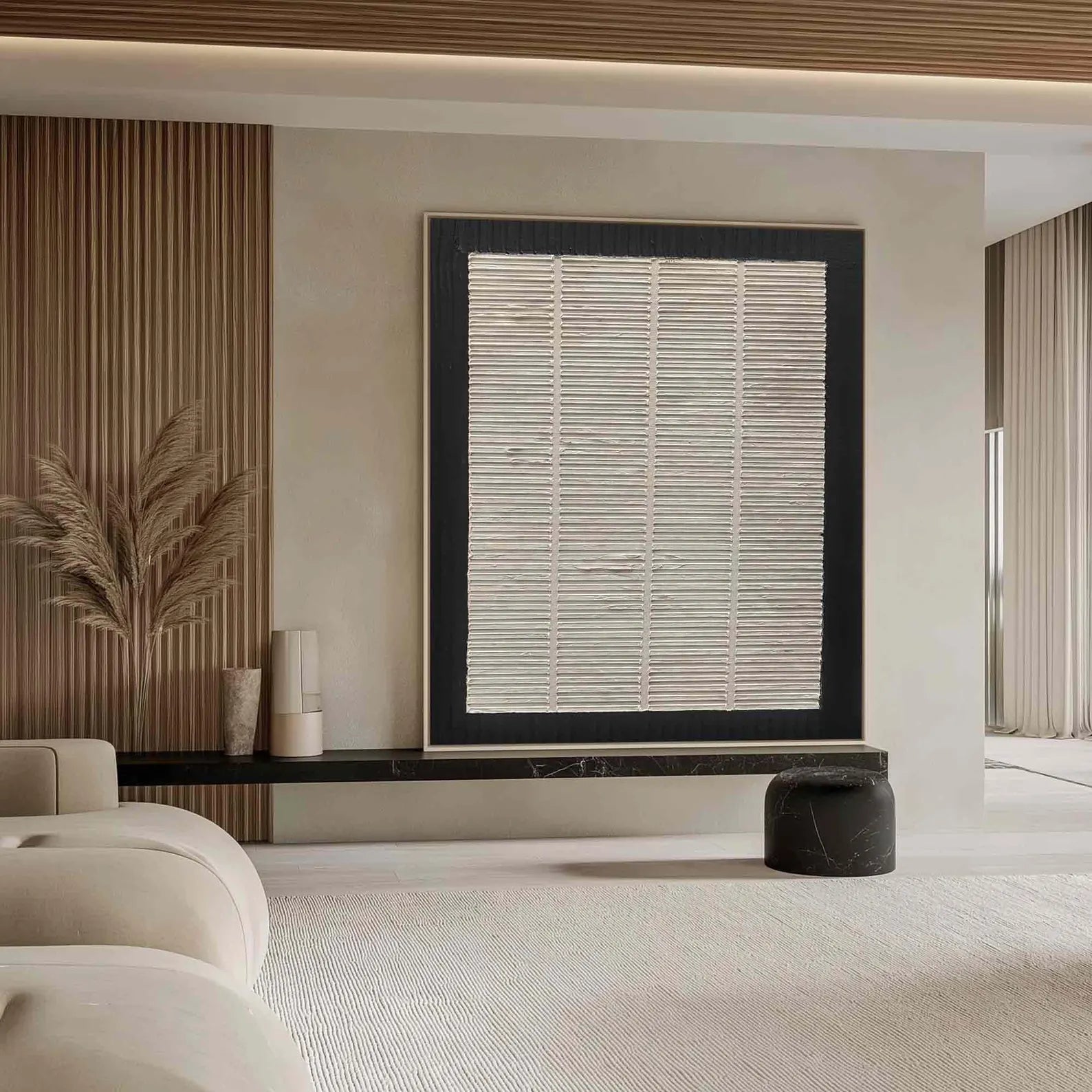 Textured Linear-Neutral Art | Subtle Sophistication