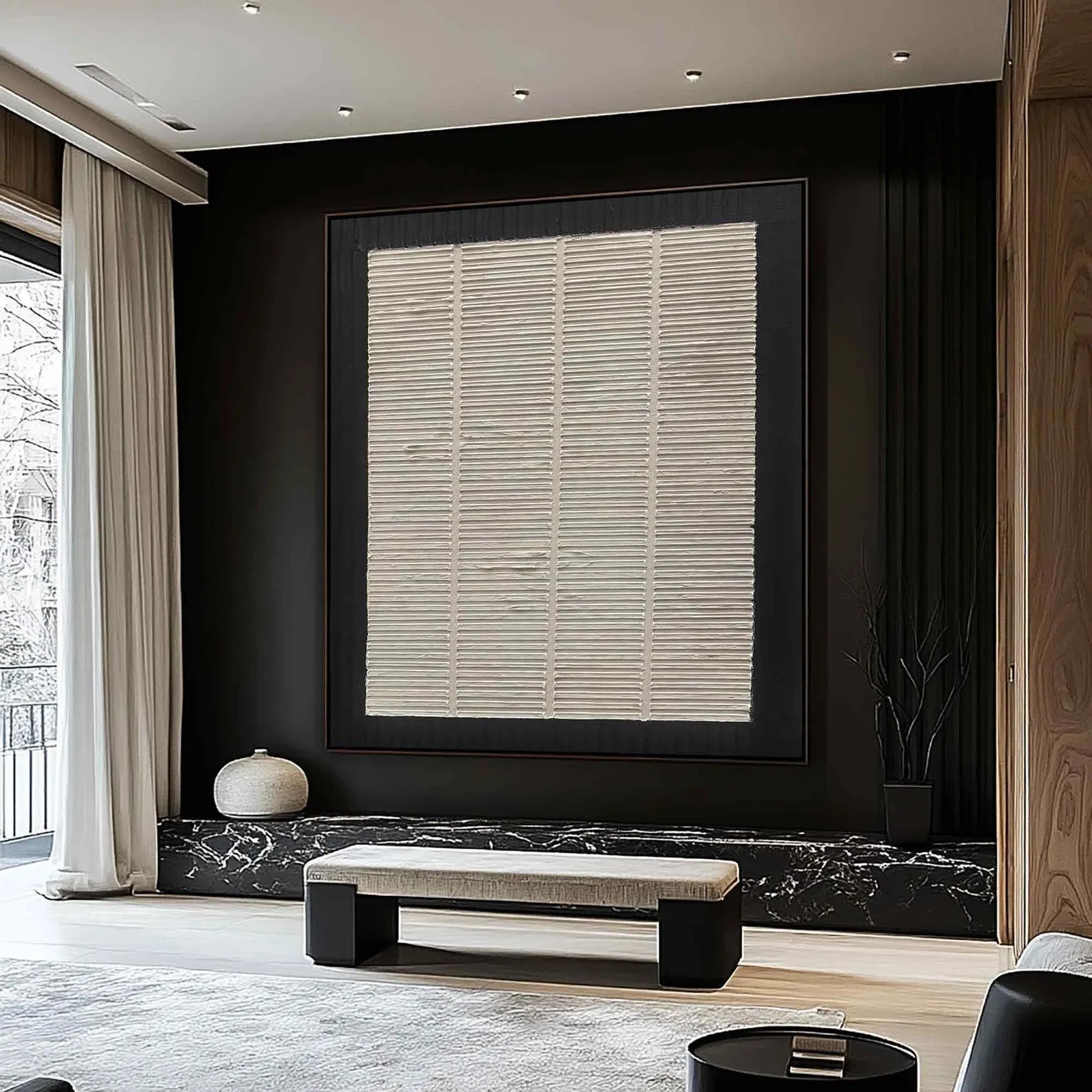 Textured Linear-Neutral Art | Subtle Sophistication