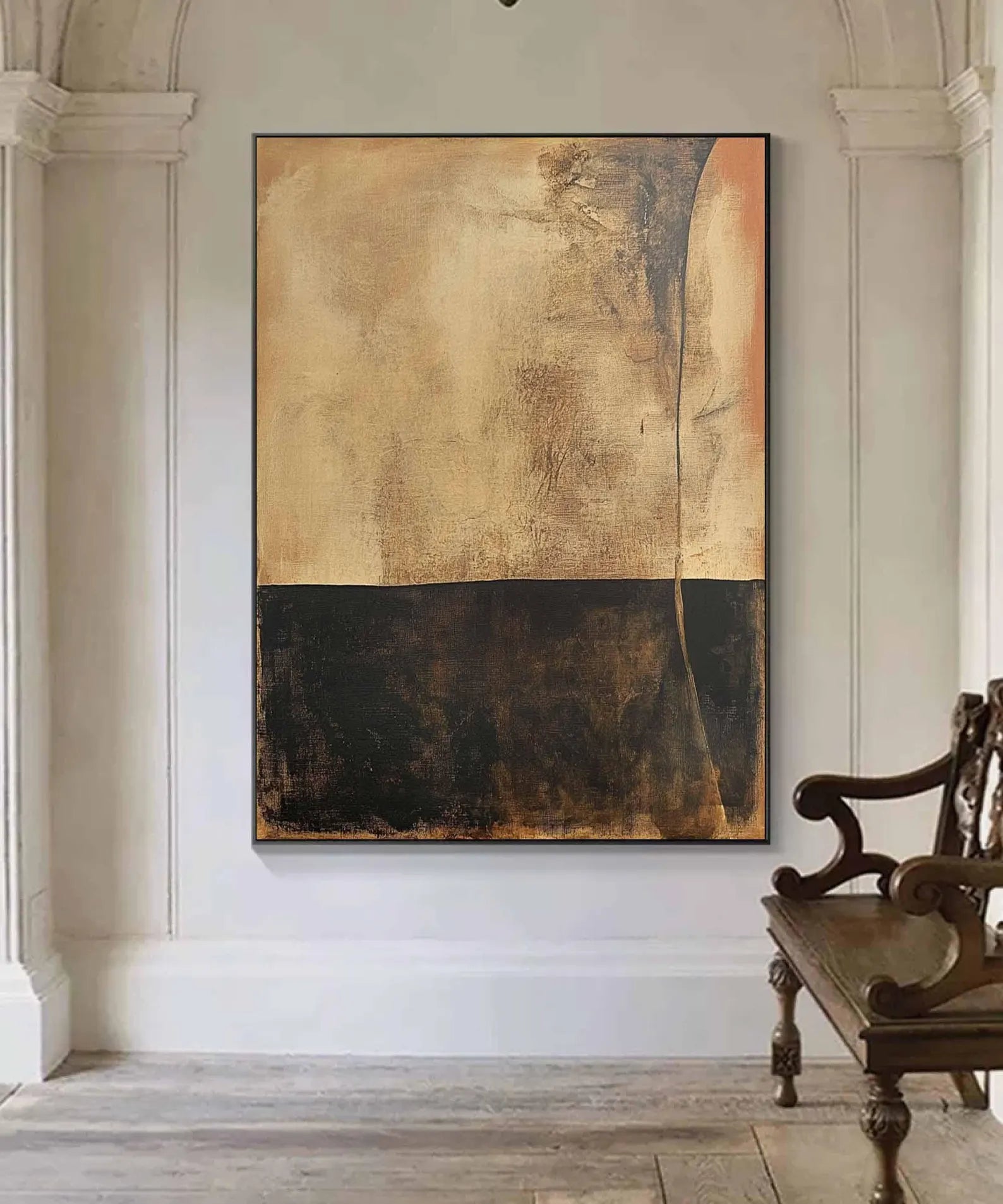 Textured Abstract Tonal Art | Umber-Espresso Elegance
