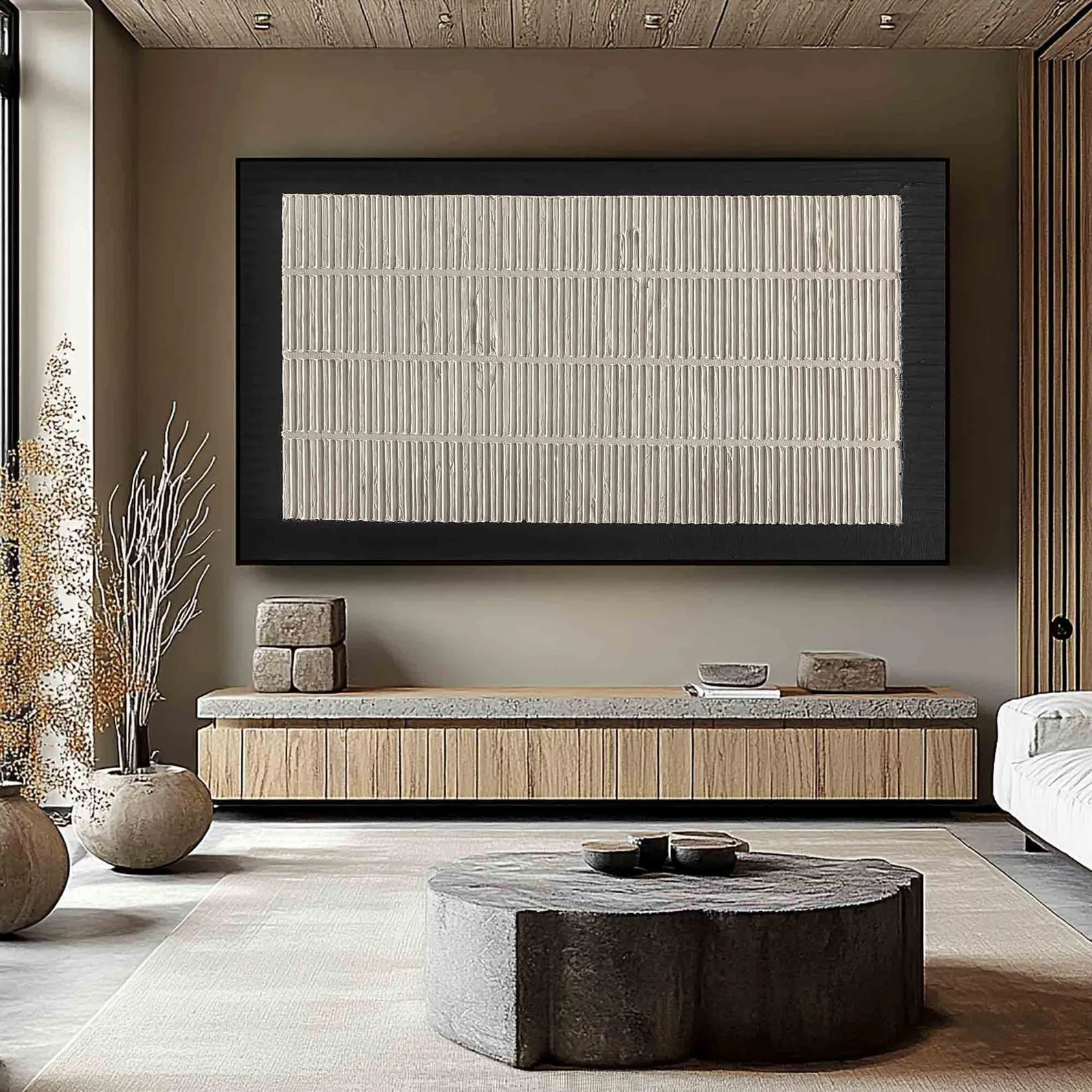 Textured Linear-Neutral Art | Serene Refinement