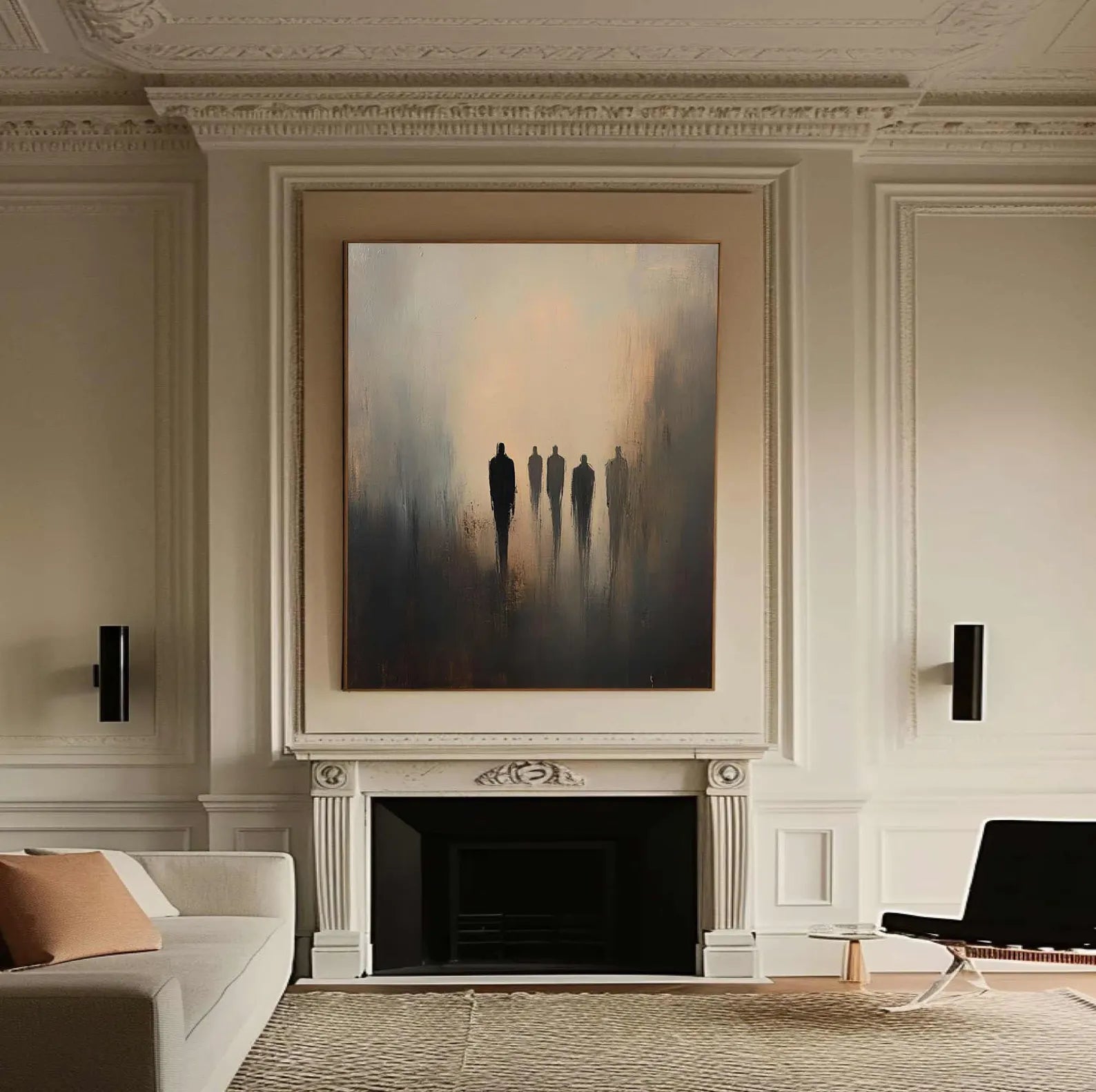 Figurative Shadow Figure Art | Moody Sophistication