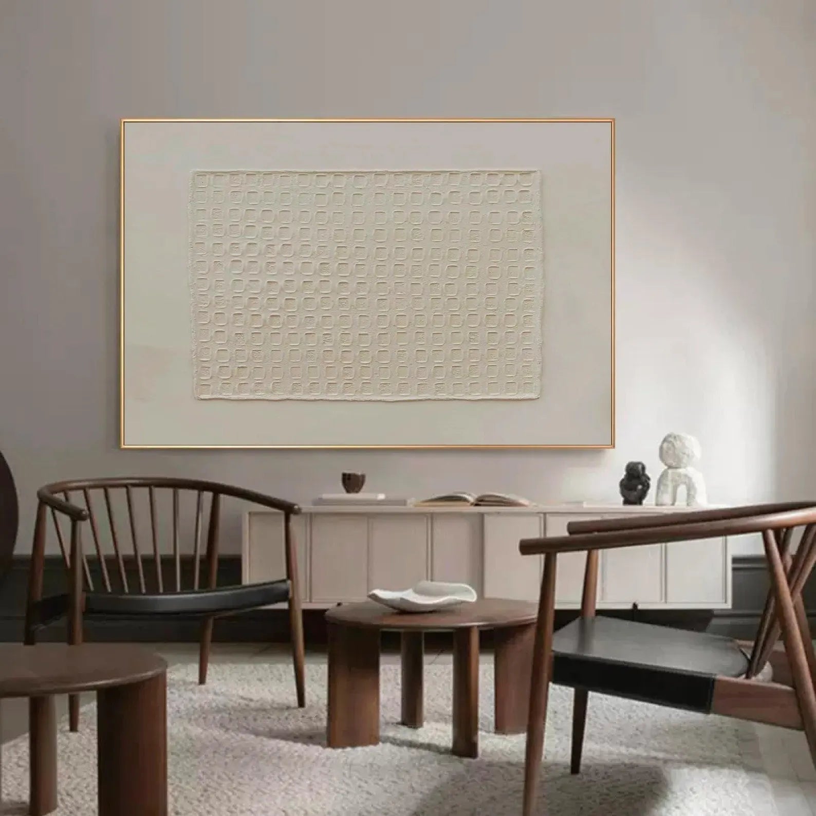 Textured Grid-Neutral Art | Quiet Sophistication