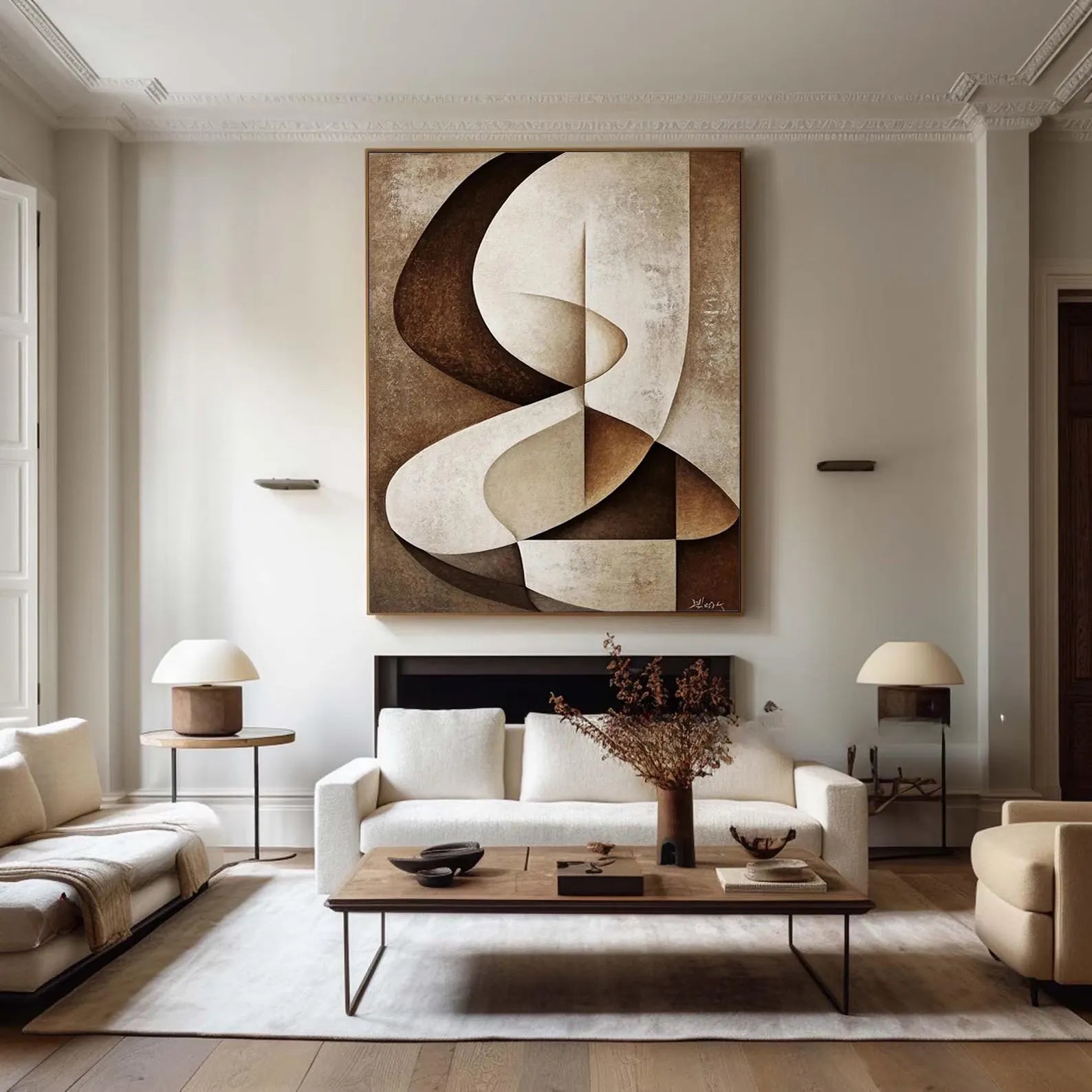 Textured Geometric Serenity | Umber Curves